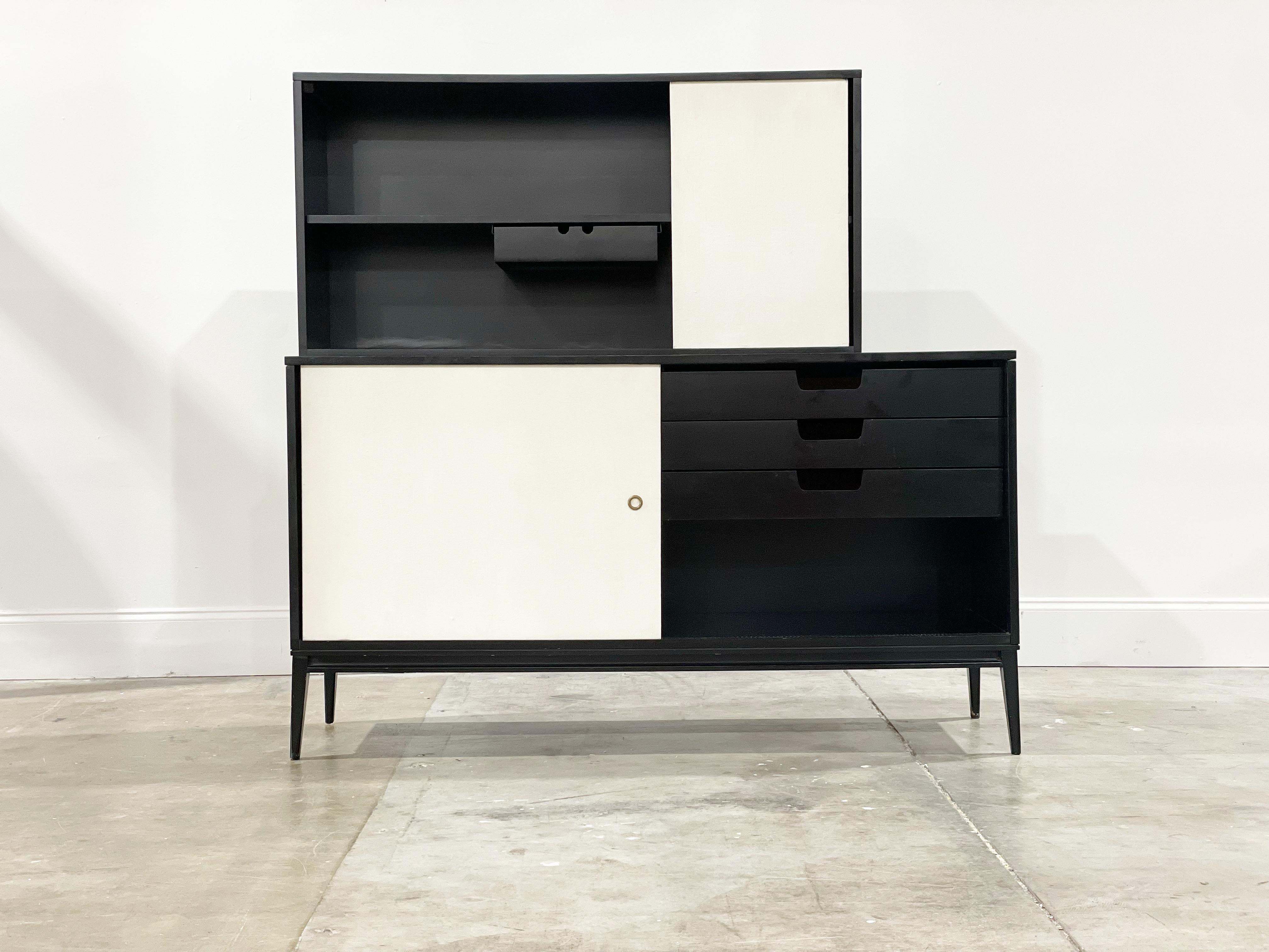 Paul McCobb Credenza and Hutch, Planner Group for Winchedon, Black + White 6