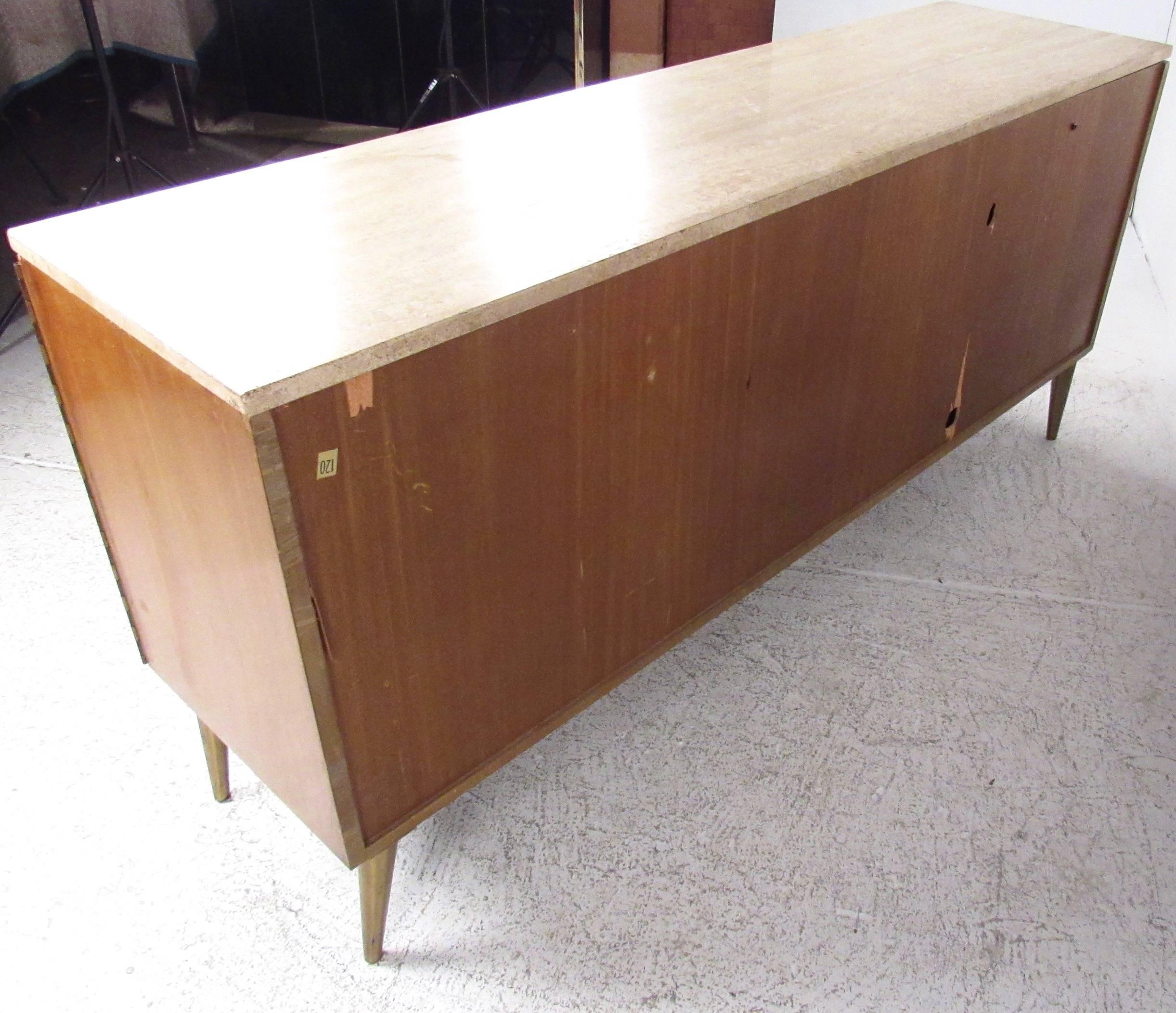 Paul McCobb Credenza with Travertine Top For Sale 3