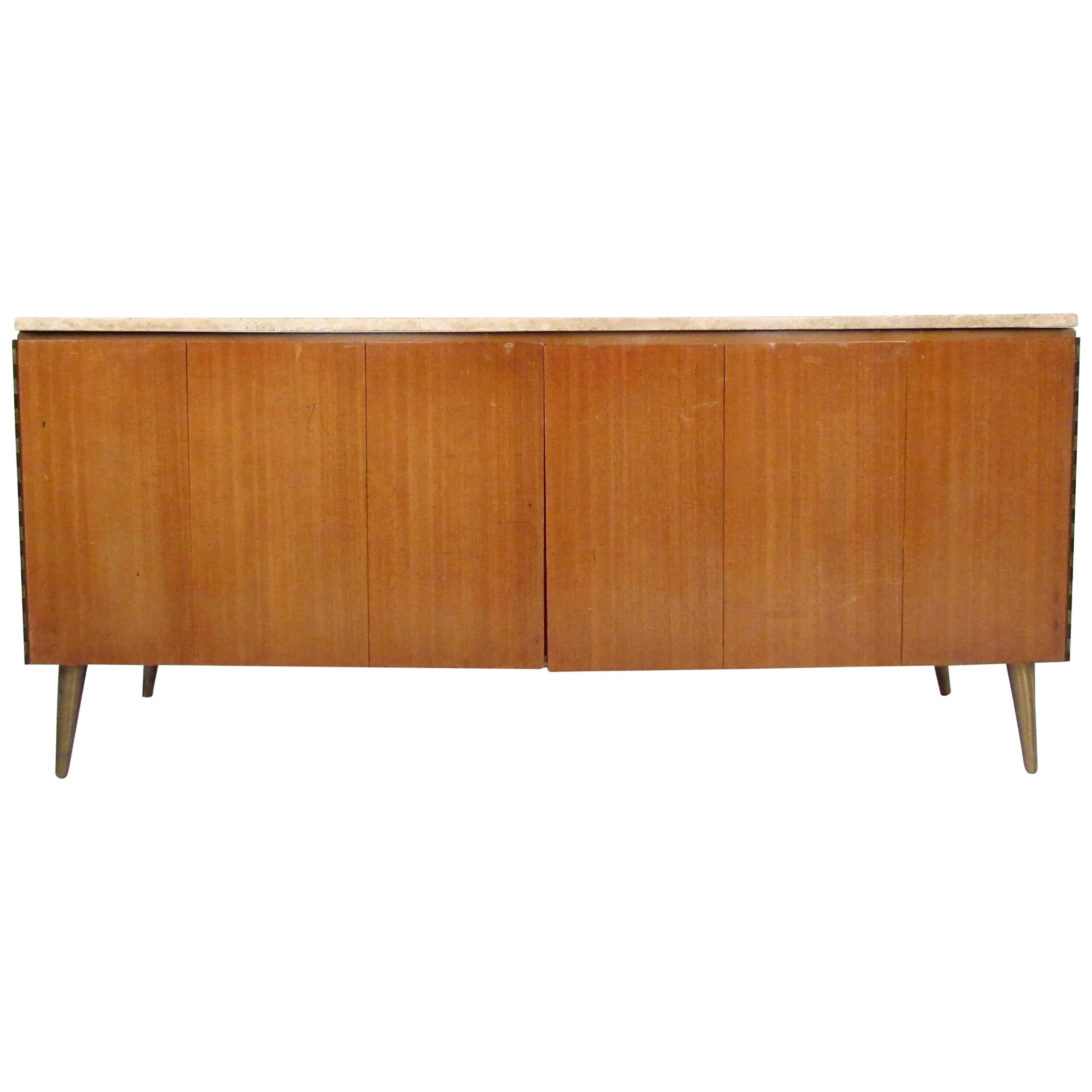 Paul McCobb Credenza with Travertine Top