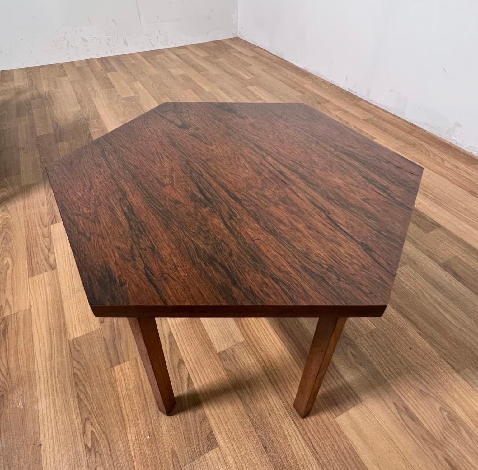 Mid-Century Modern Paul McCobb Delineator for Lane Rosewood Hexagonal Side Table Circa 1960s