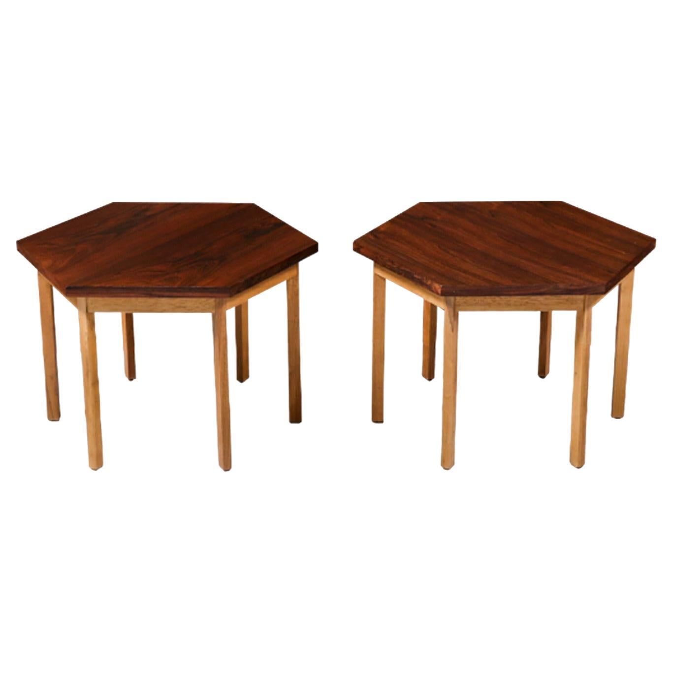 Paul McCobb "Delineator" Hexagonal Rosewood Side Tables for Lane For Sale