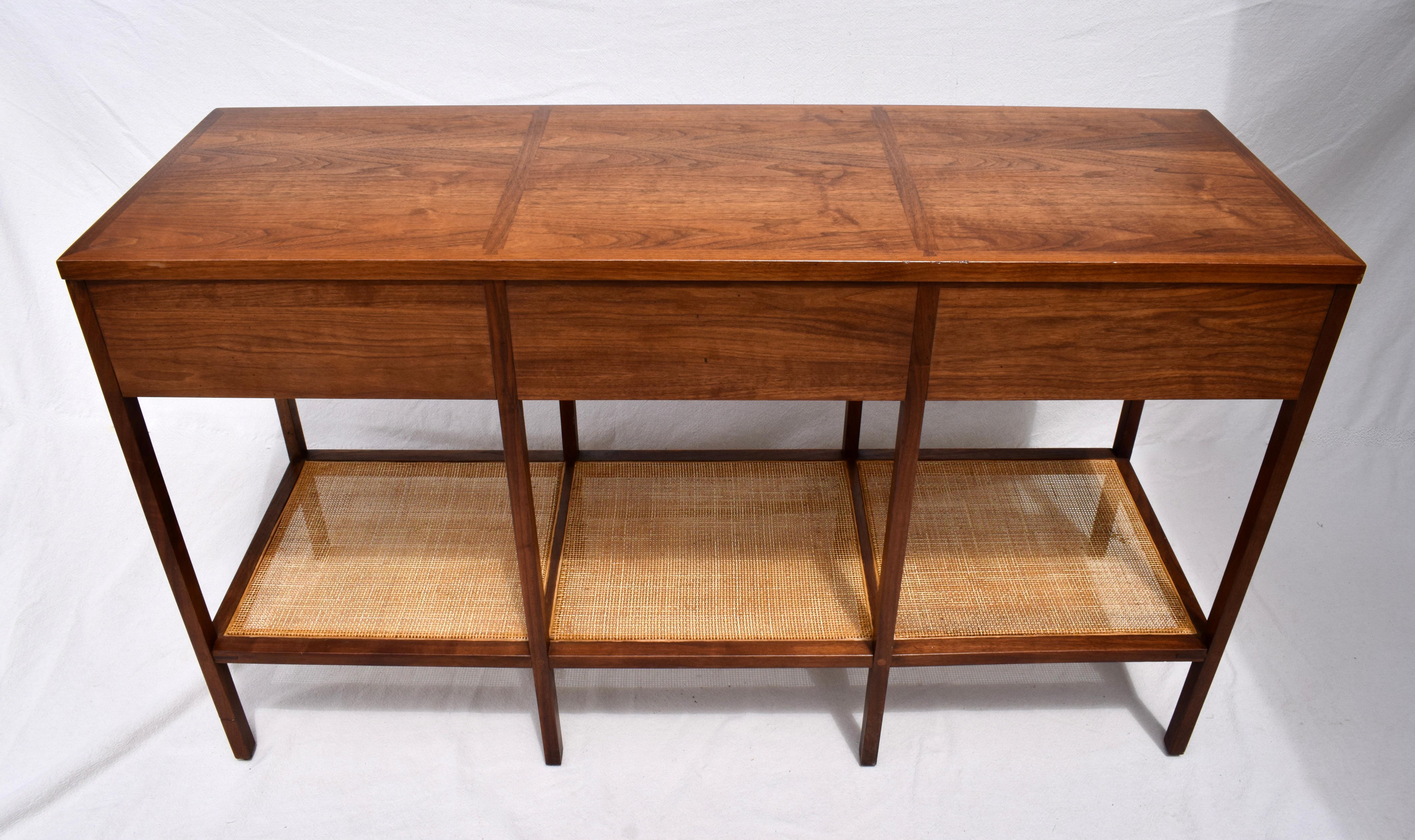 Paul McCobb For Lane Delineator Rosewood Walnut Cane Console Table 5