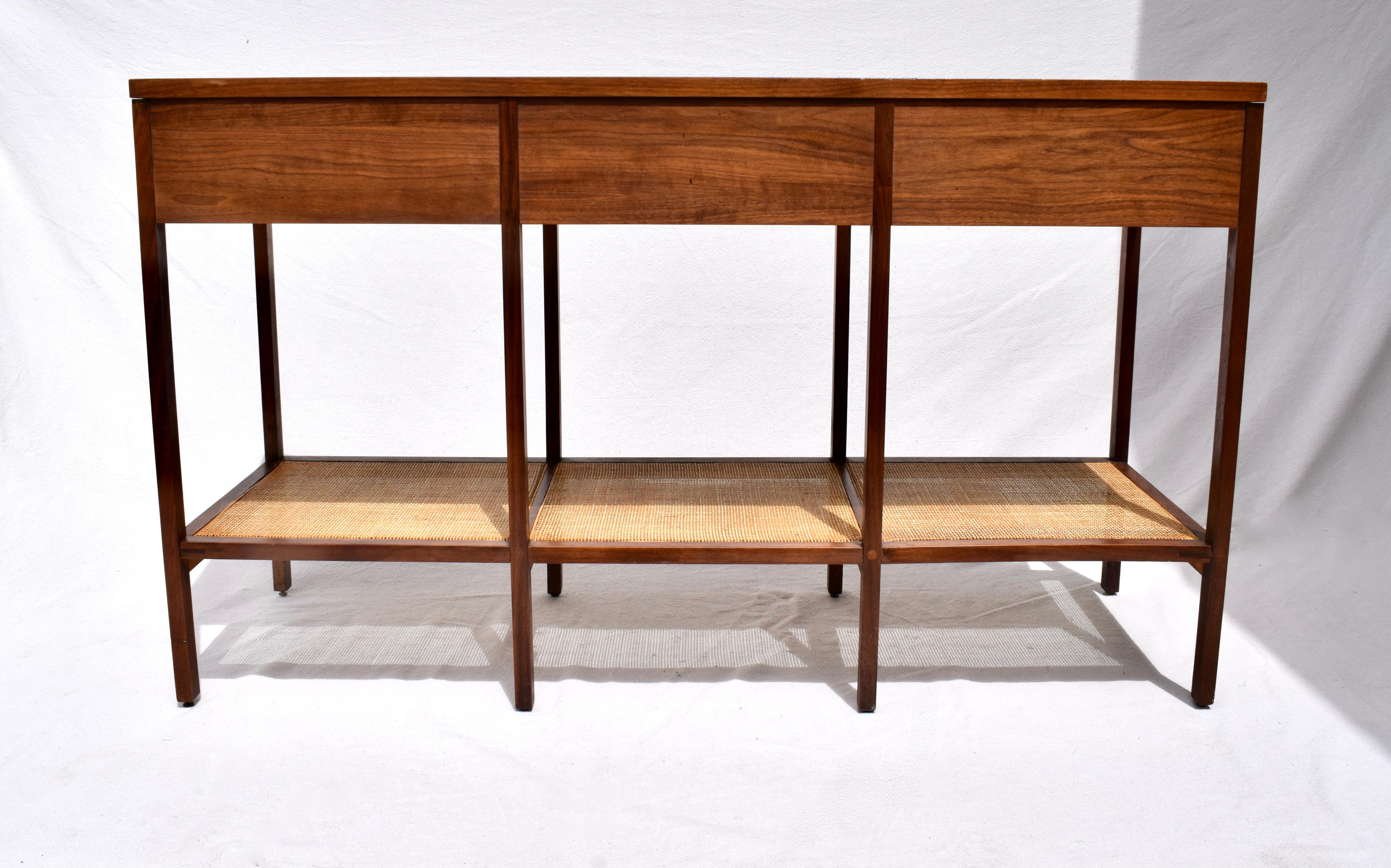 Paul McCobb For Lane Delineator Rosewood Walnut Cane Console Table 2