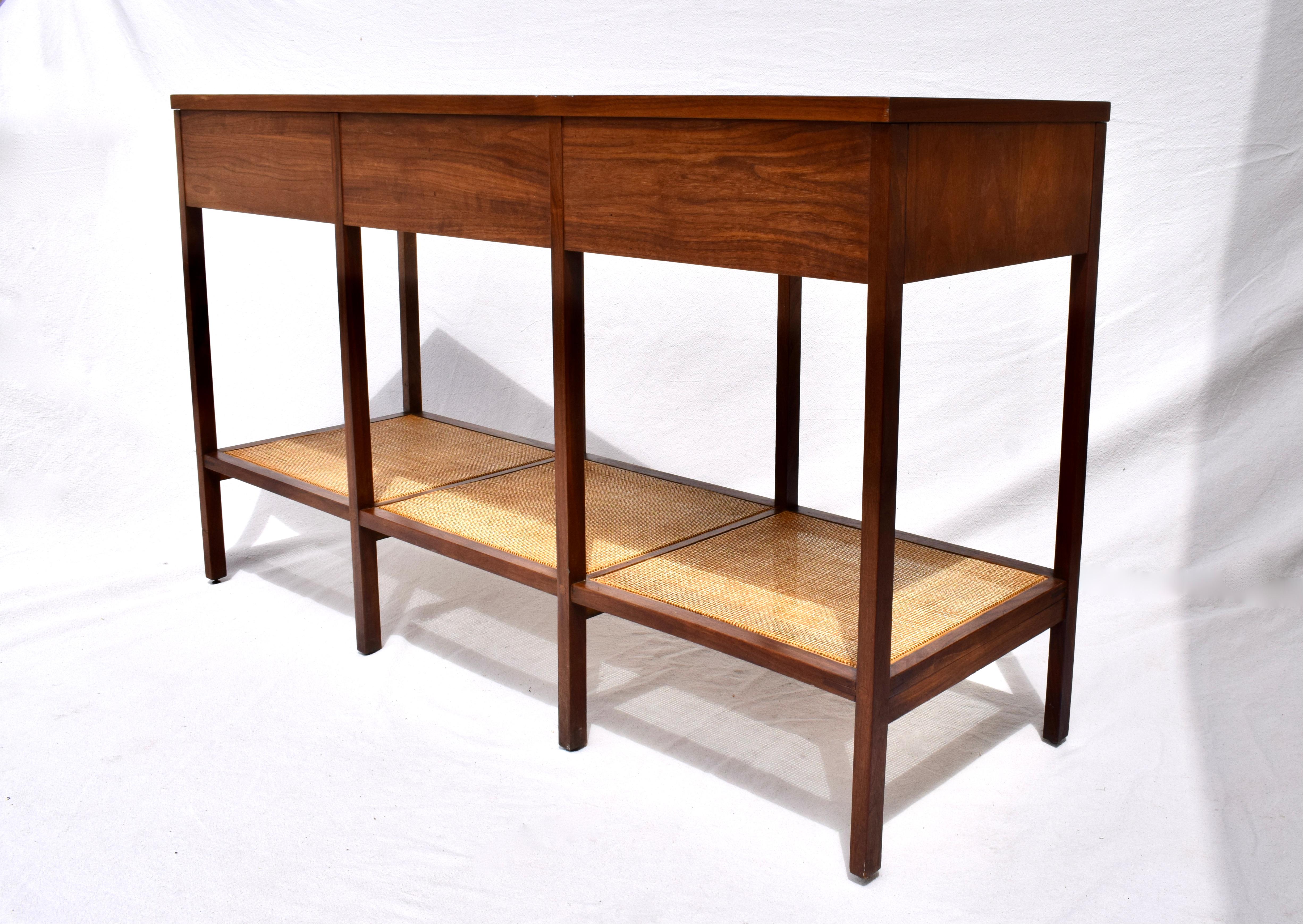 Paul McCobb For Lane Delineator Rosewood Walnut Cane Console Table 3