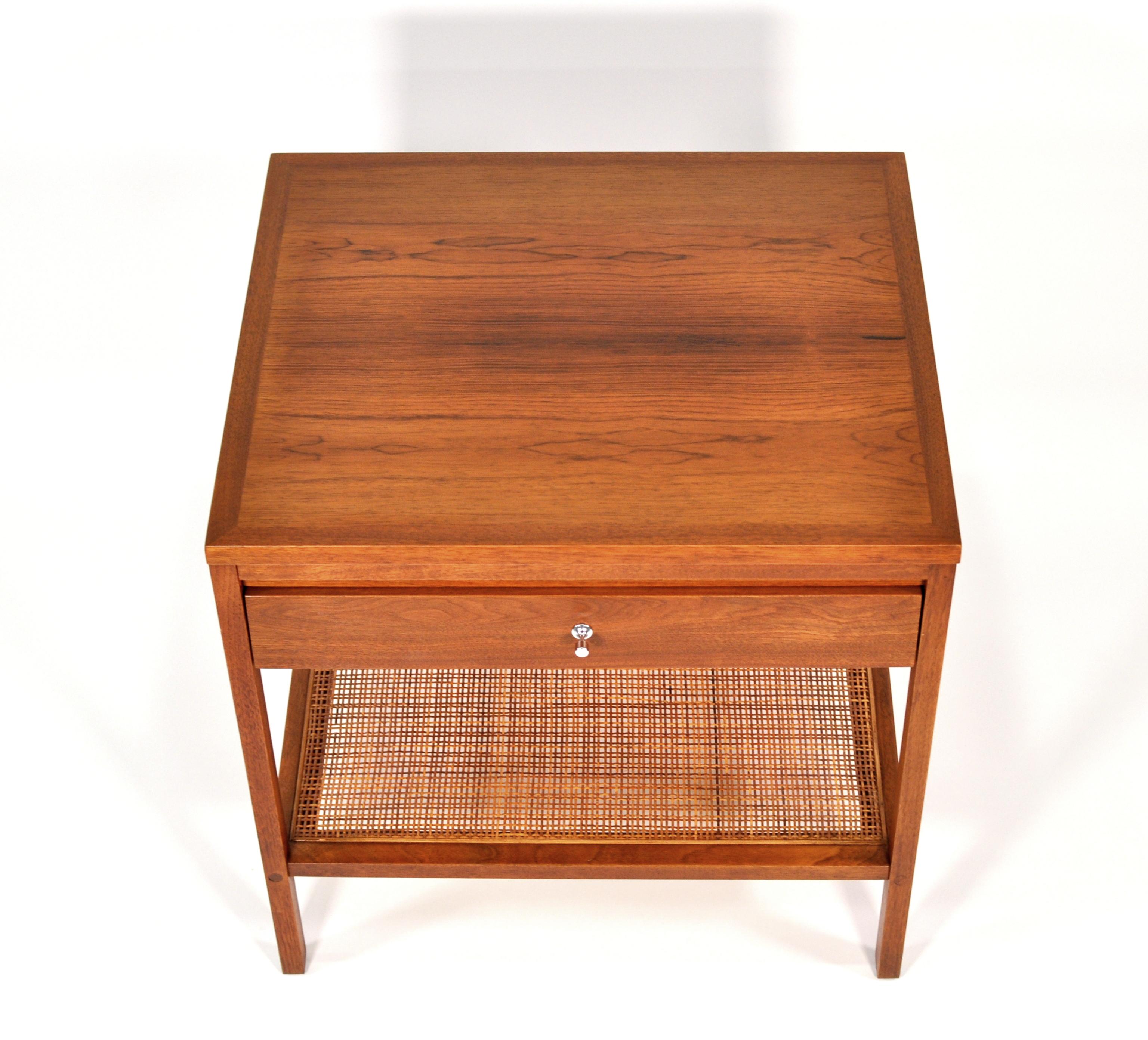 Paul McCobb Delineator Walnut, Rosewood and Cane Side Table 3