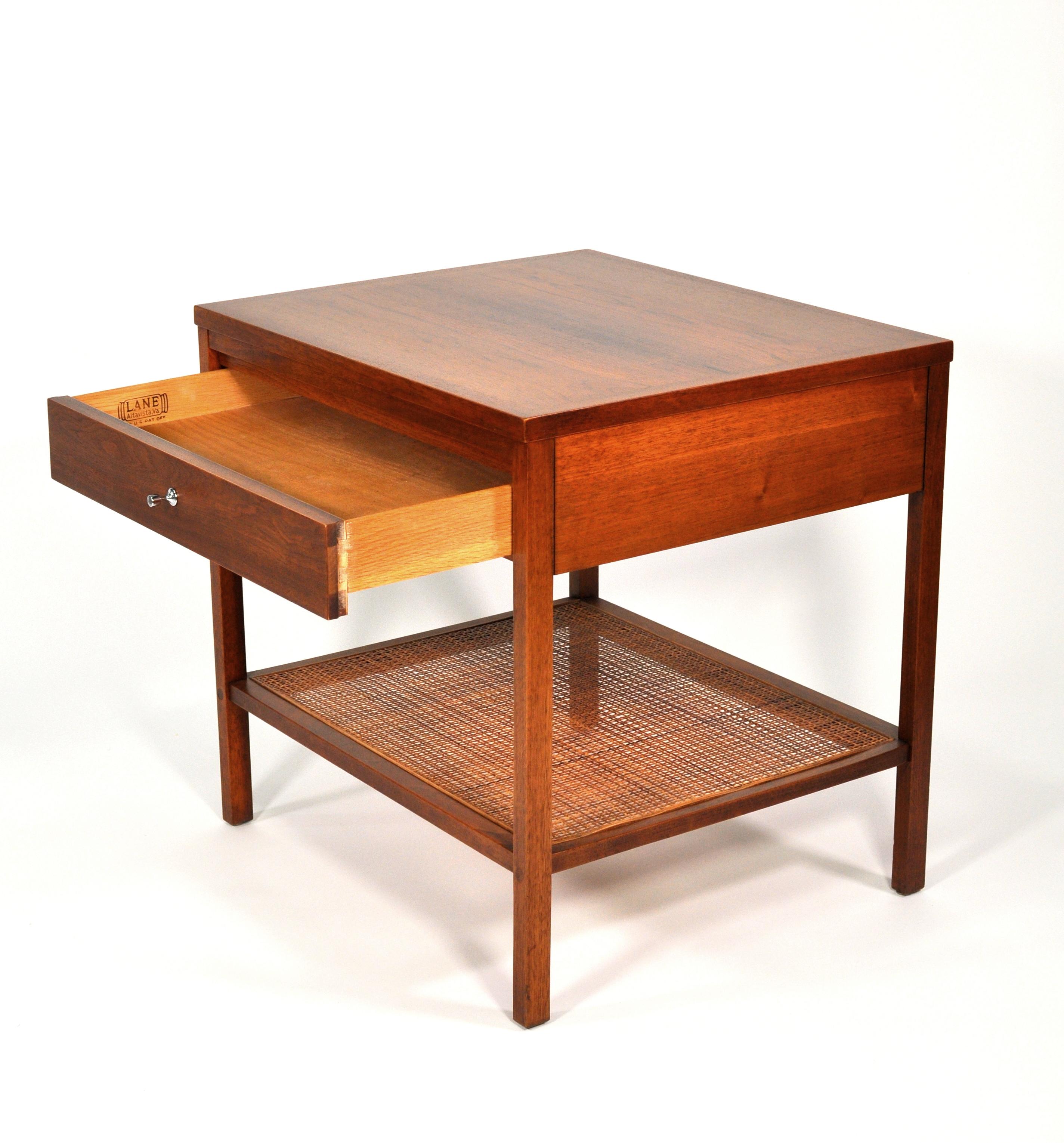 Paul McCobb Delineator Walnut, Rosewood and Cane Side Table 4