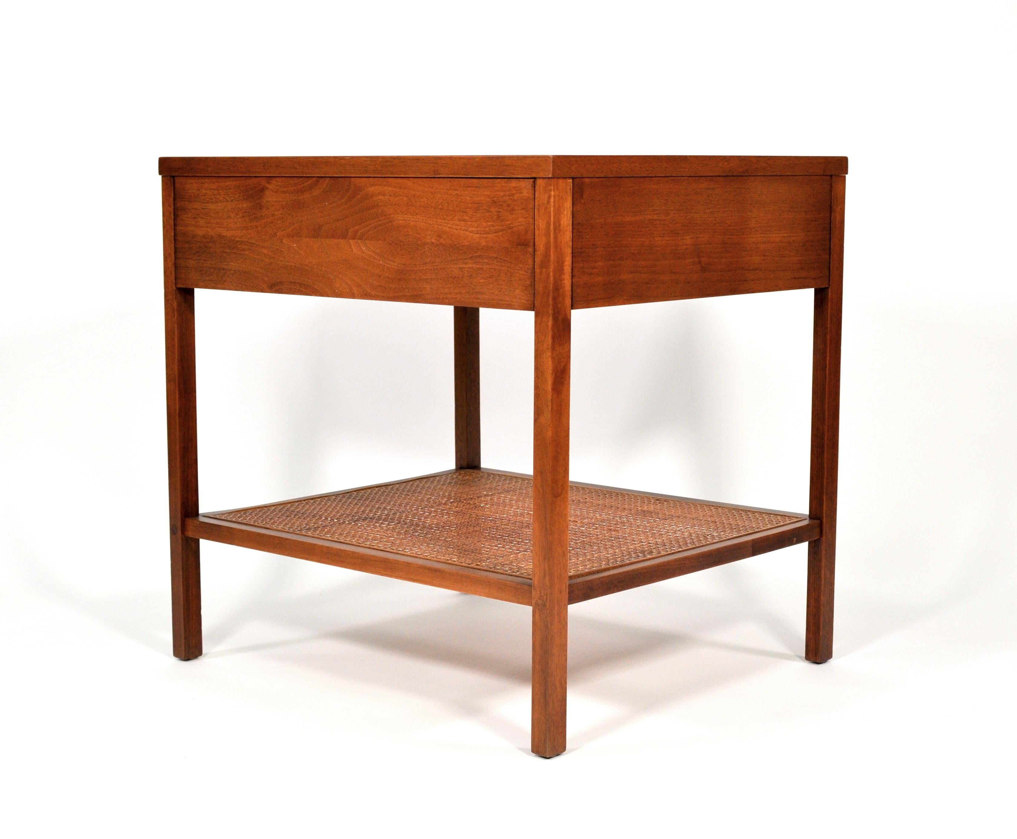 Mid-20th Century Paul McCobb Delineator Walnut, Rosewood and Cane Side Table