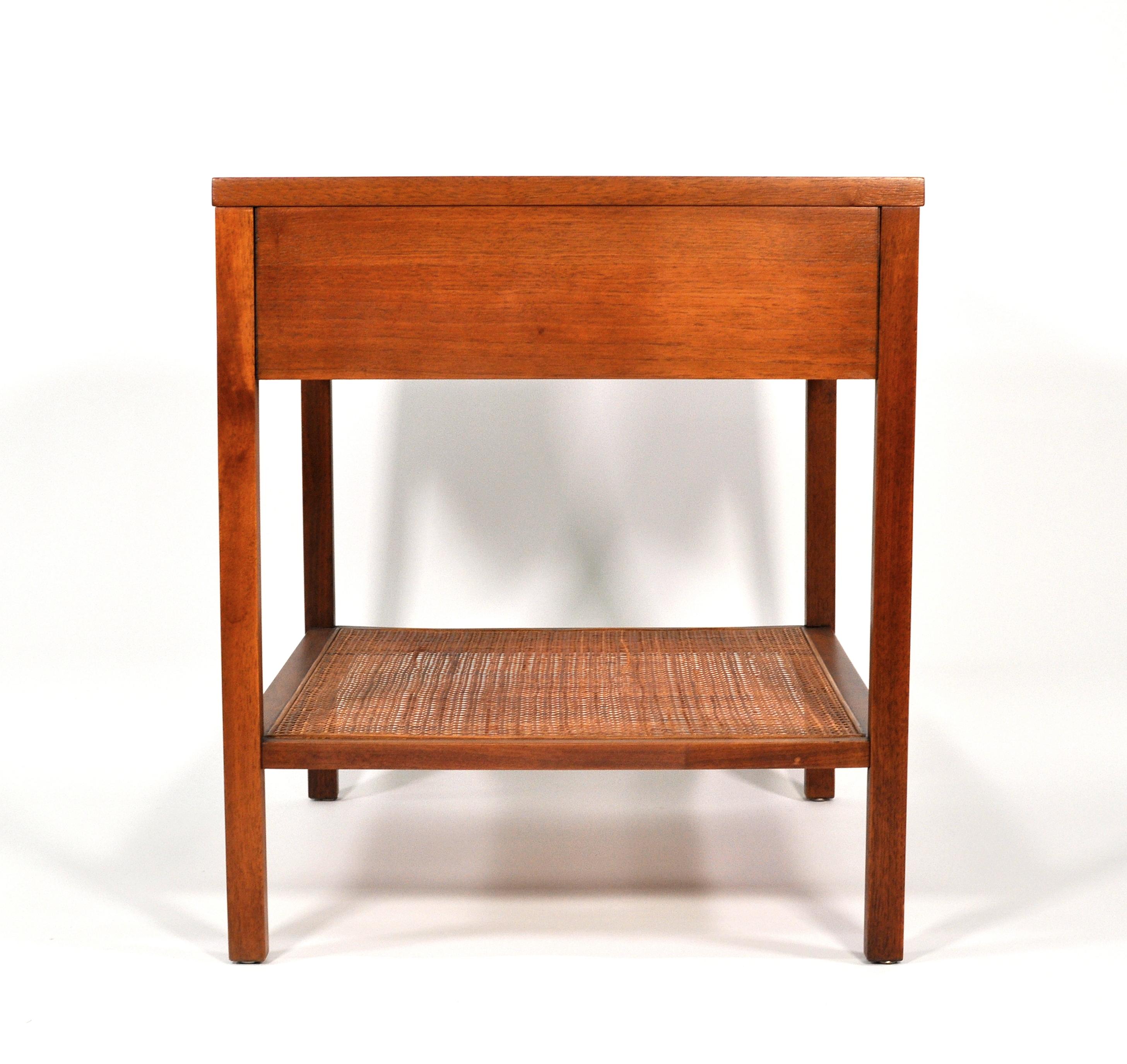 Paul McCobb Delineator Walnut, Rosewood and Cane Side Table 1