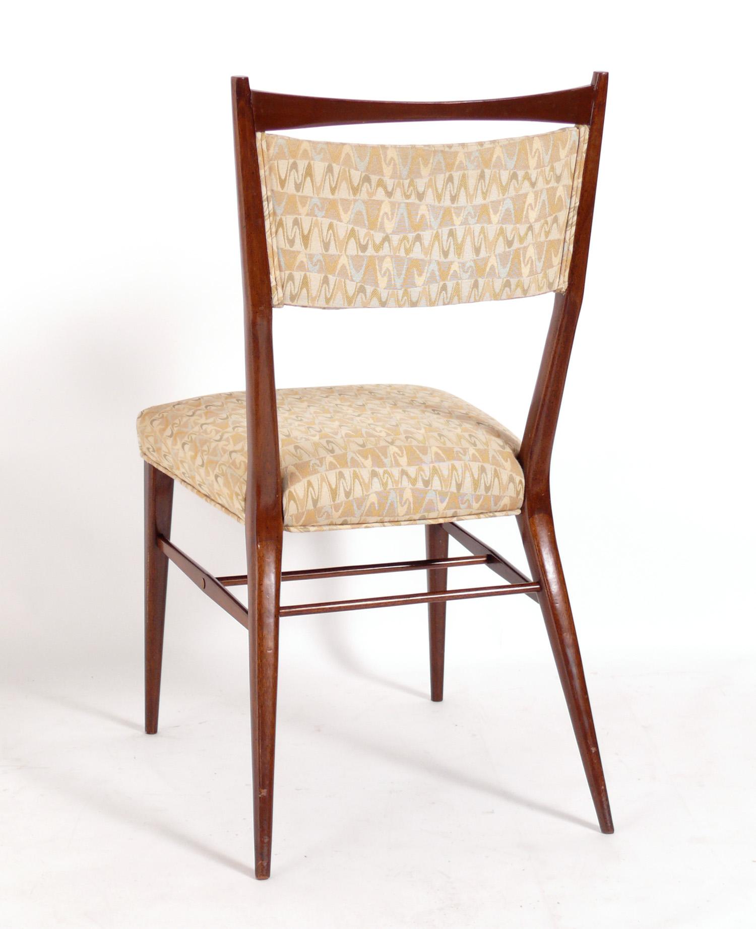 Paul McCobb Dining Chairs Set of Six Refinished & Reupholstered  In Good Condition For Sale In Atlanta, GA