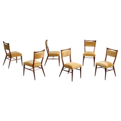 Paul McCobb, Dining Room Chairs, Wood, Velvet, USA, 1950s