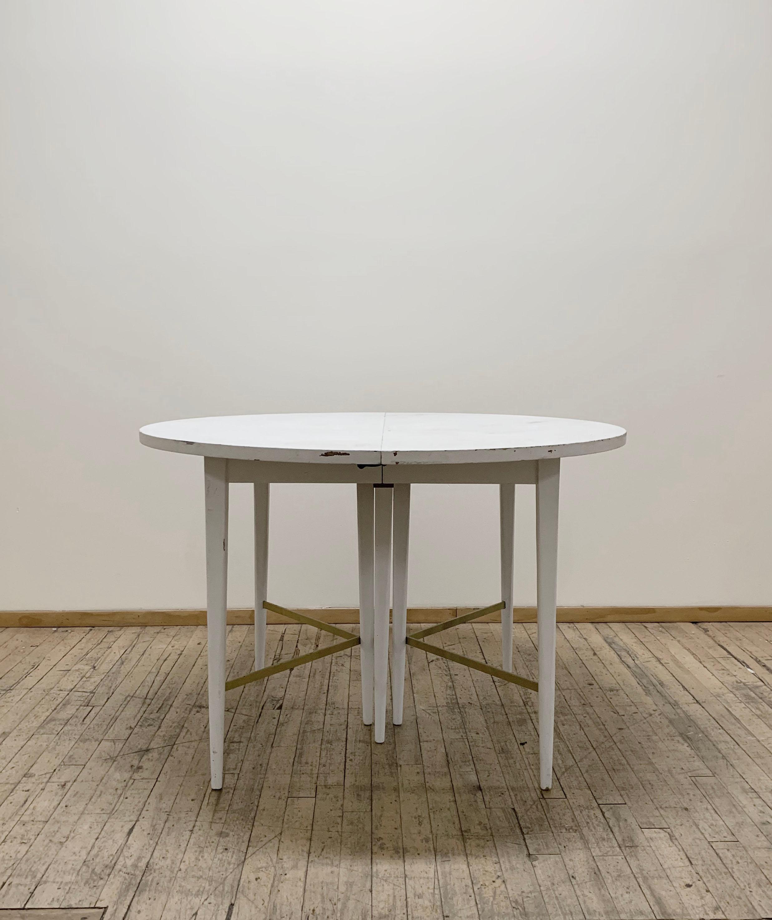 Mid-Century Modern Table de salle à manger Directional Paul McCobb avec allonges en laiton par Calvin en vente