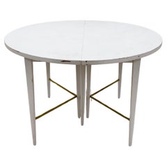 Retro Paul McCobb Directional Dining Table with Brass Stretchers by Calvin