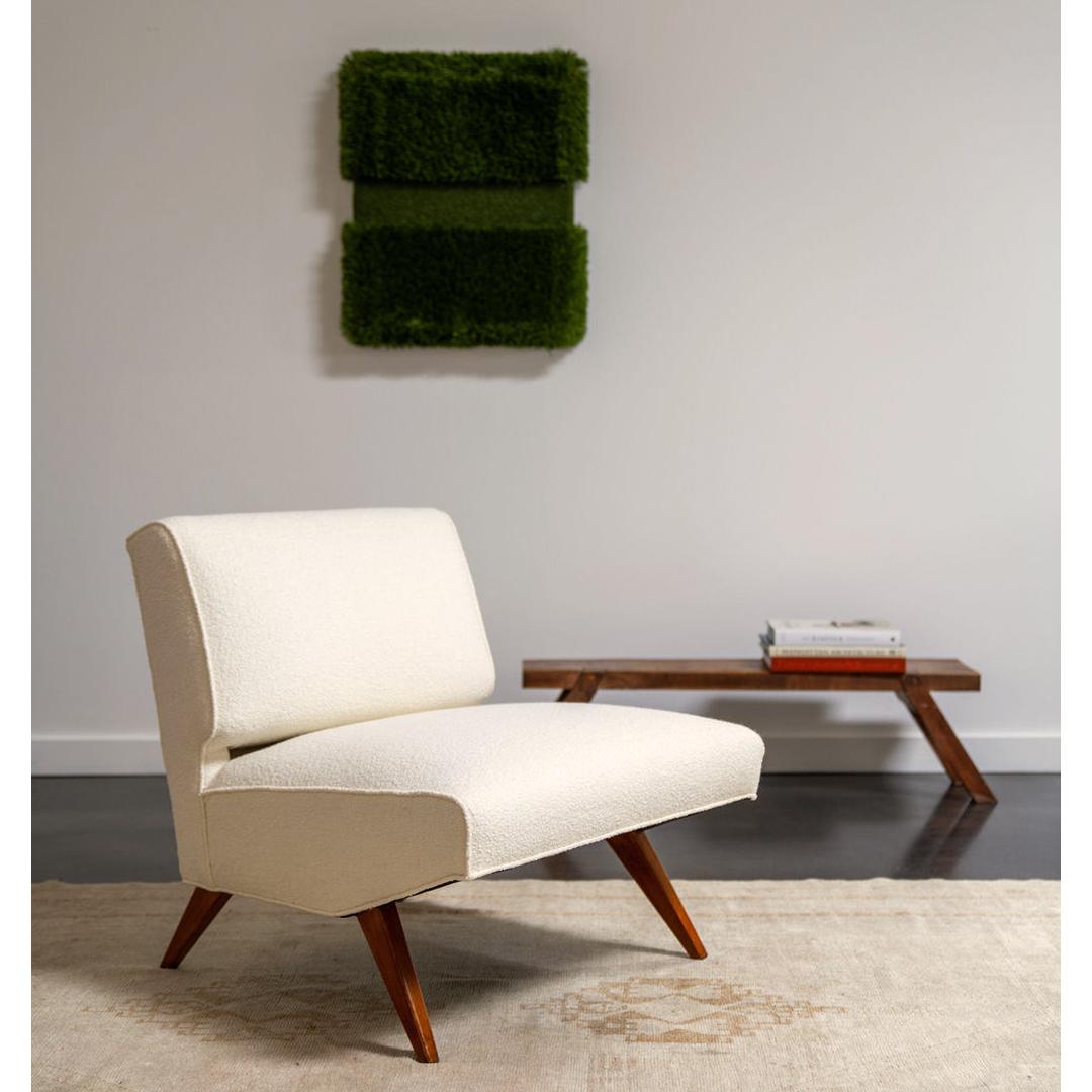 A 1950s Directional lounge chair designed by Paul McCobb and manufactured by Custom Craft Inc. The chair has been reupholstered in an Anne Kirk linen, wool blend and the legs refinished by the Selby House.

About Paul McCobb
Born in 1917 in