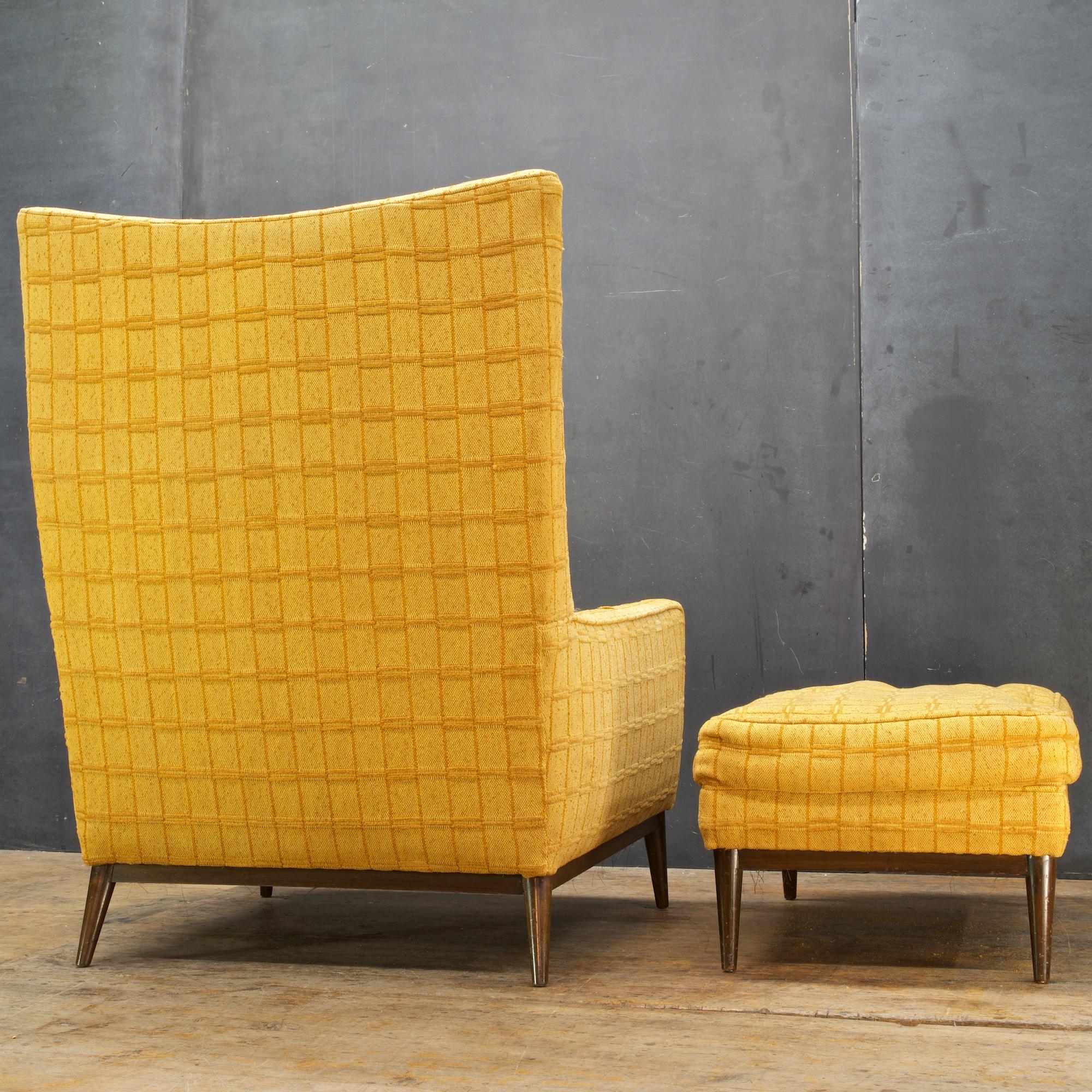 Mid-Century Modern Paul McCobb Directional Nº 314 Wingback Lounge Chair Ottoman Mid-Century Retro For Sale