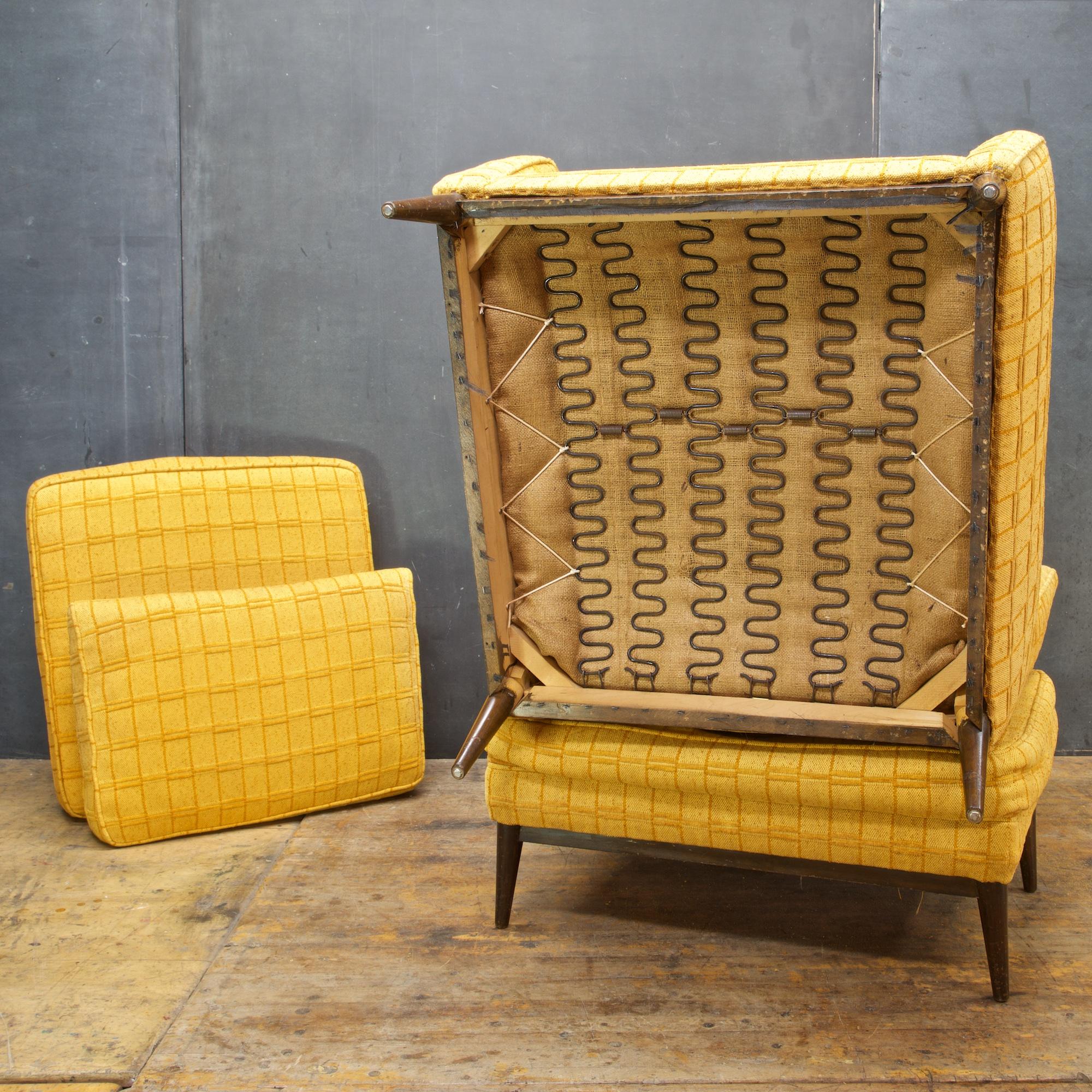 Birch Paul McCobb Directional Nº 314 Wingback Lounge Chair Ottoman Mid-Century Retro For Sale