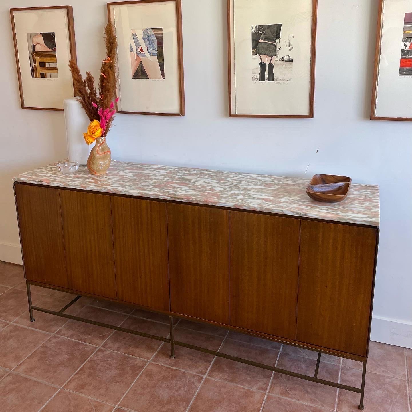 Mid-Century Modern Paul McCobb Directional Marble-Top Credenza For Sale