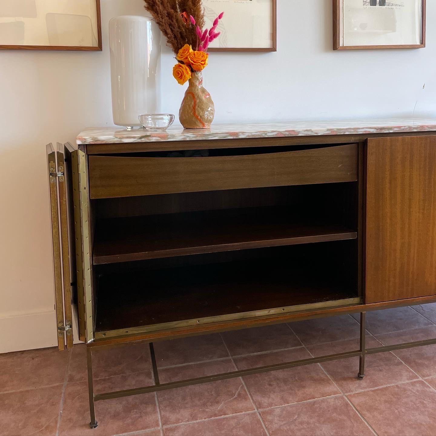 American Paul McCobb Directional Marble-Top Credenza For Sale