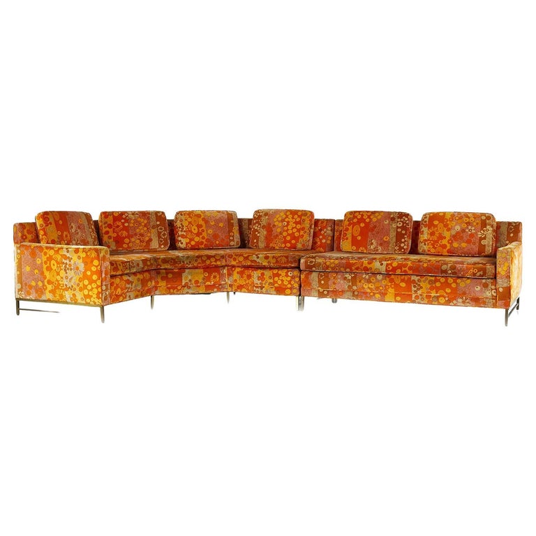 Paul McCobb Directional MCM Sectional Sofa Jack Lenor Larsen Primavera