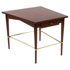 Paul McCobb Directional Side Table in Mahogany and Brass