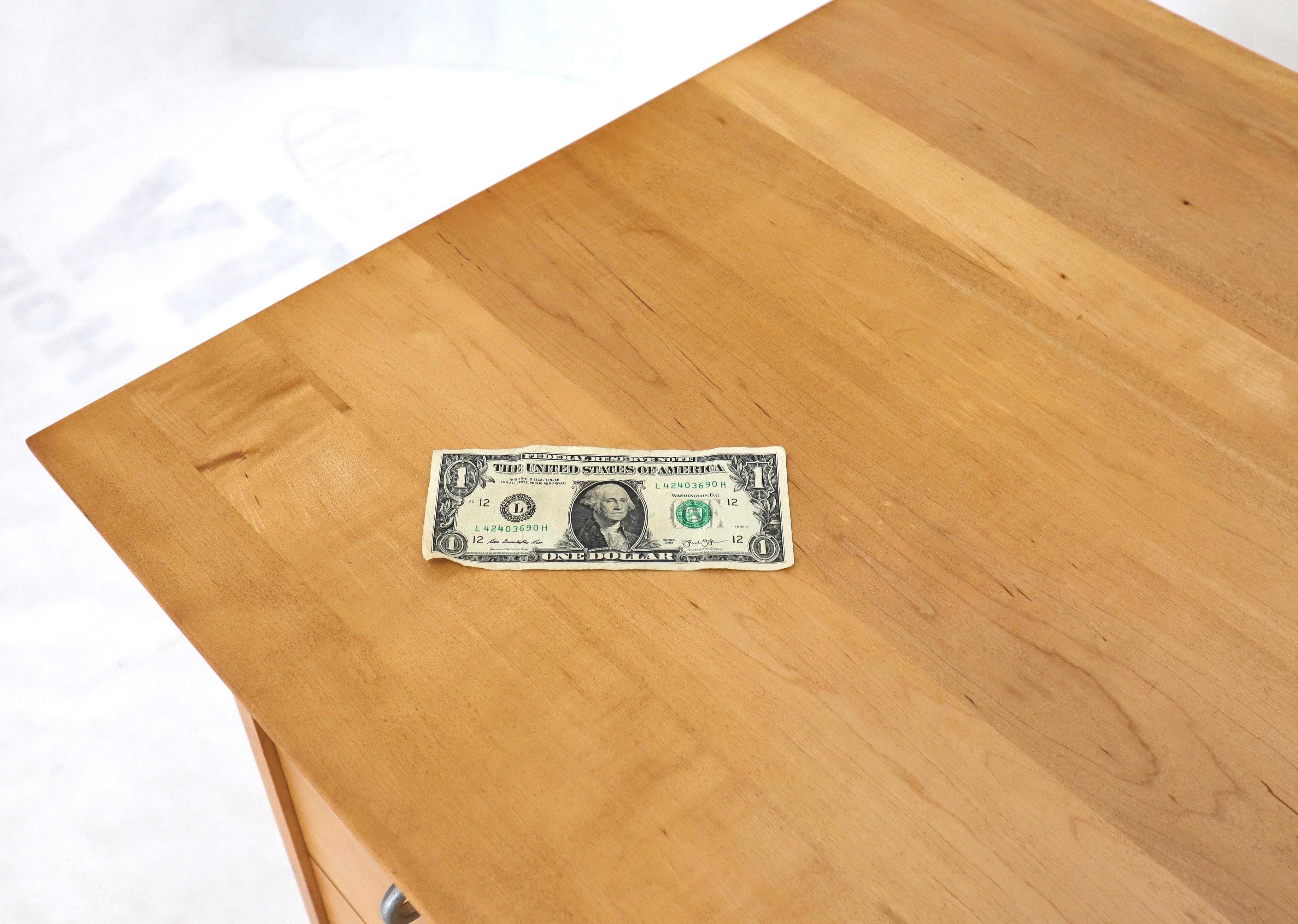 Paul McCobb Double Pedestal Ring Pulls Solid Birch Desk In Good Condition In Rockaway, NJ