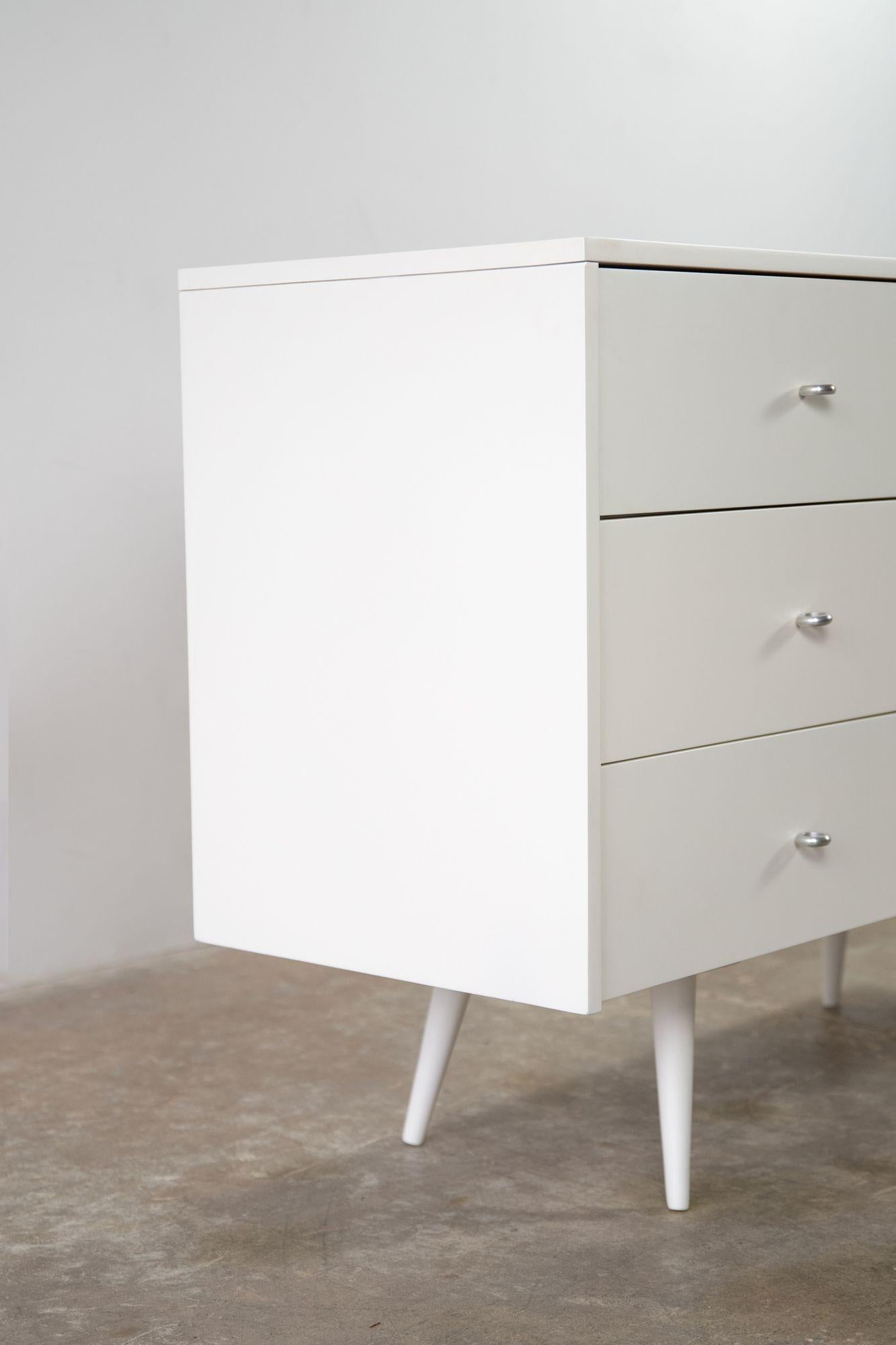 Aluminum Paul McCobb Dresser in White Lacquer from the Planner Group for Winchendon 1950s