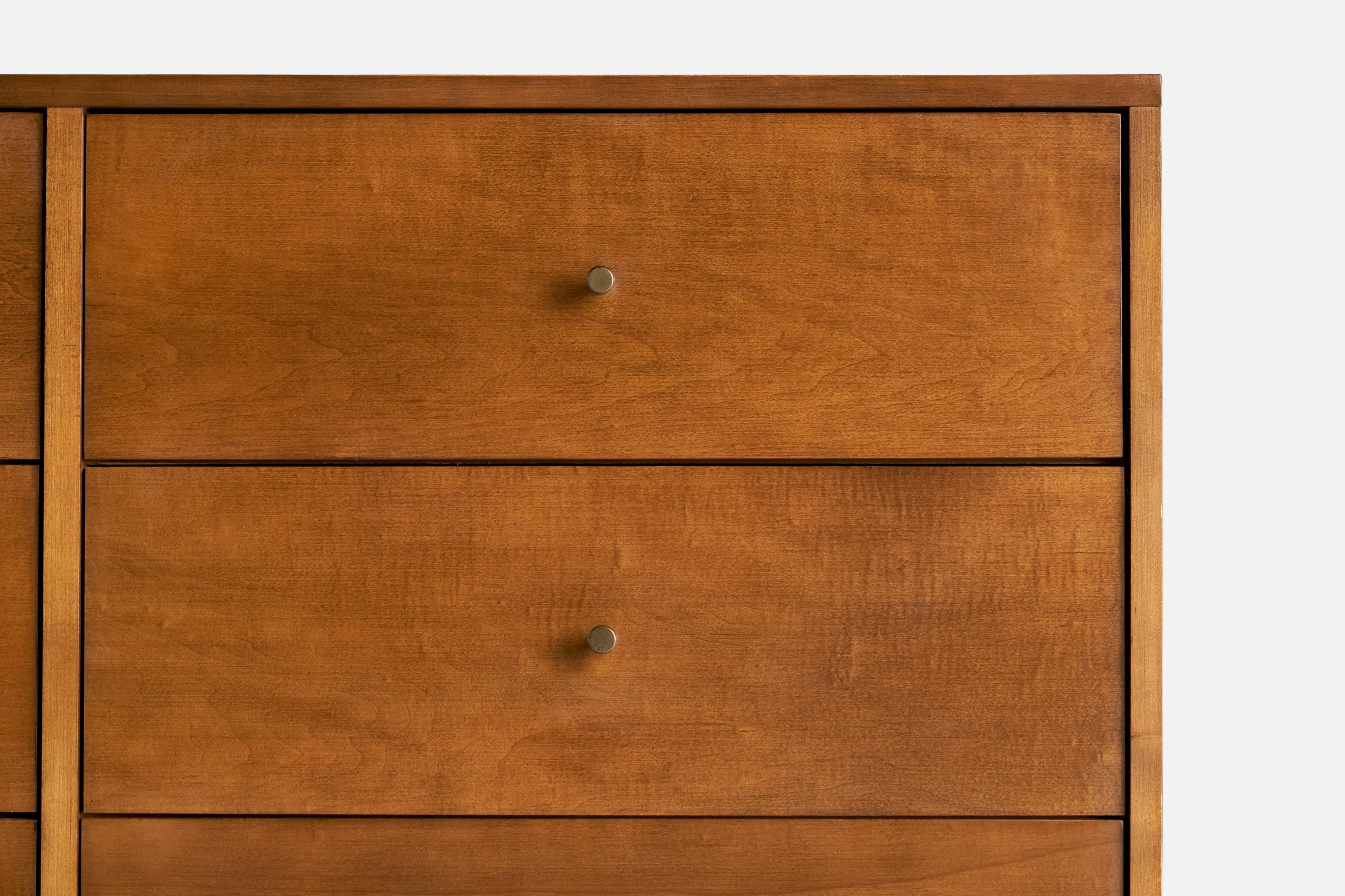 Paul McCobb, Dresser, Maple, Brass, USA, 1950s For Sale 6