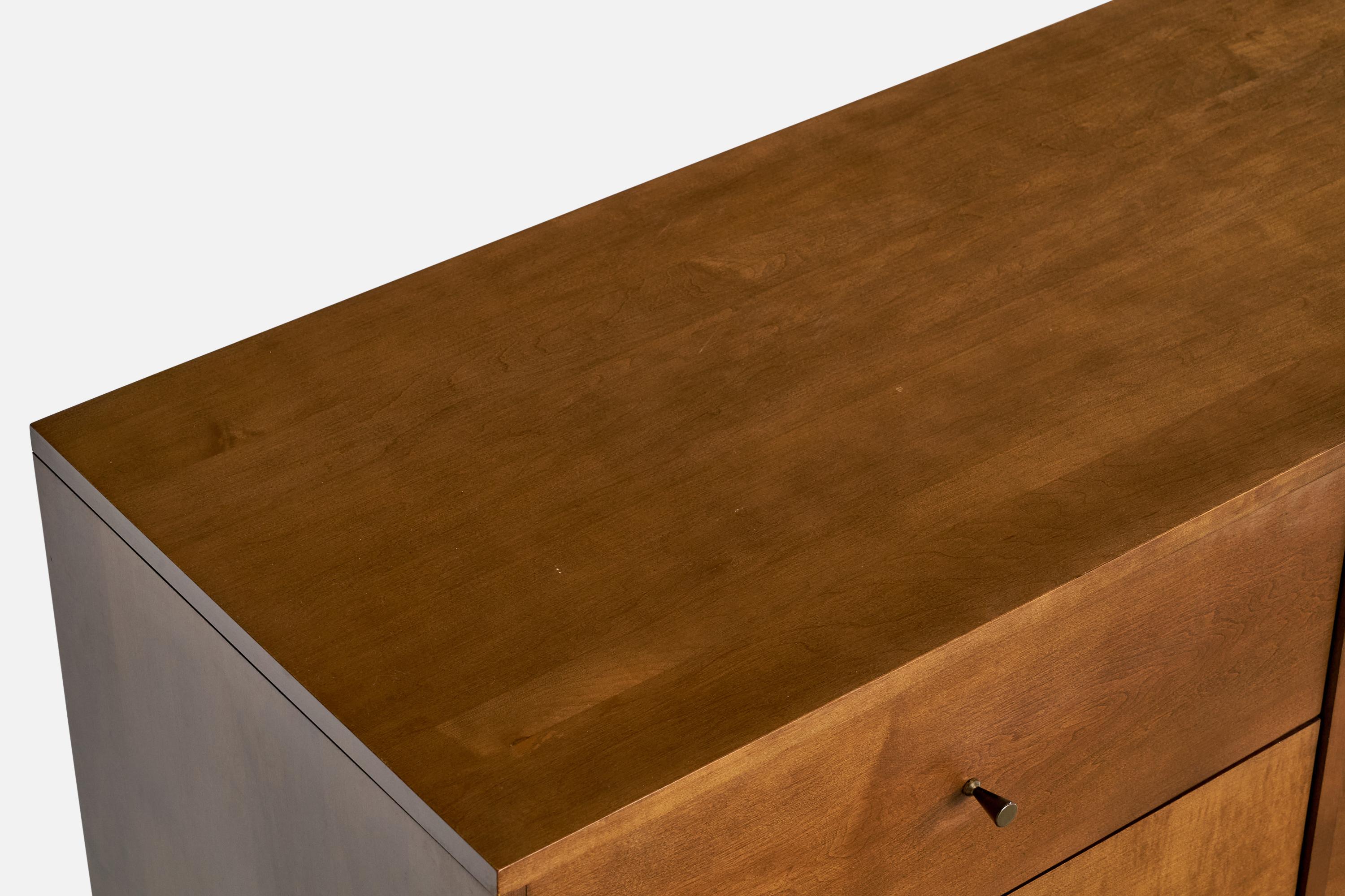 American Paul McCobb, Dresser, Maple, Brass, USA, 1950s For Sale