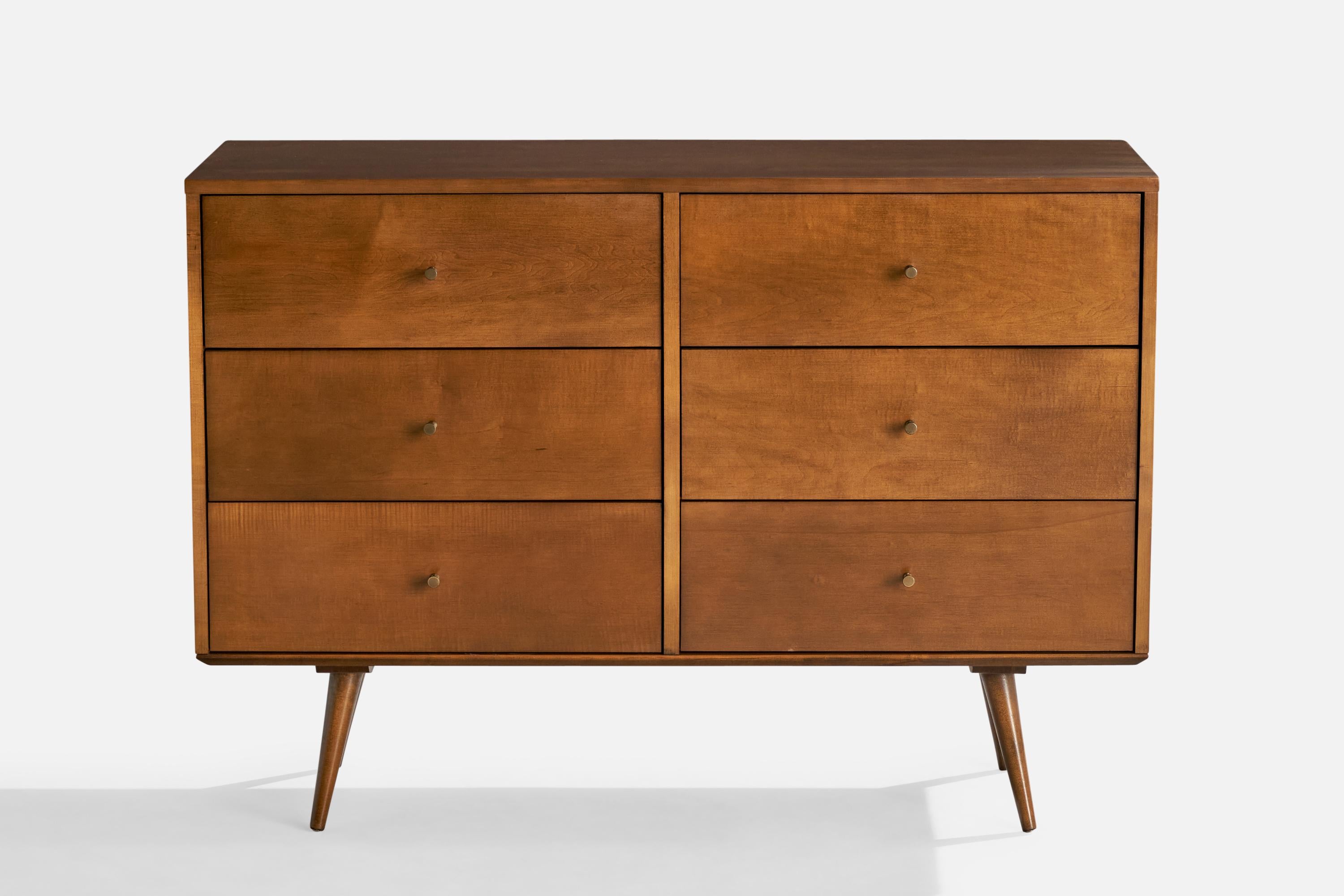 Paul McCobb, Dresser, Maple, Brass, USA, 1950s For Sale 3