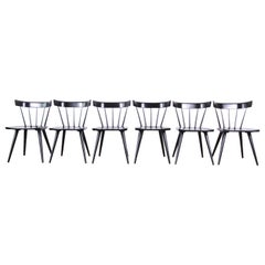 Paul McCobb Ebonized Planner Group Dining Chairs, Set of Six