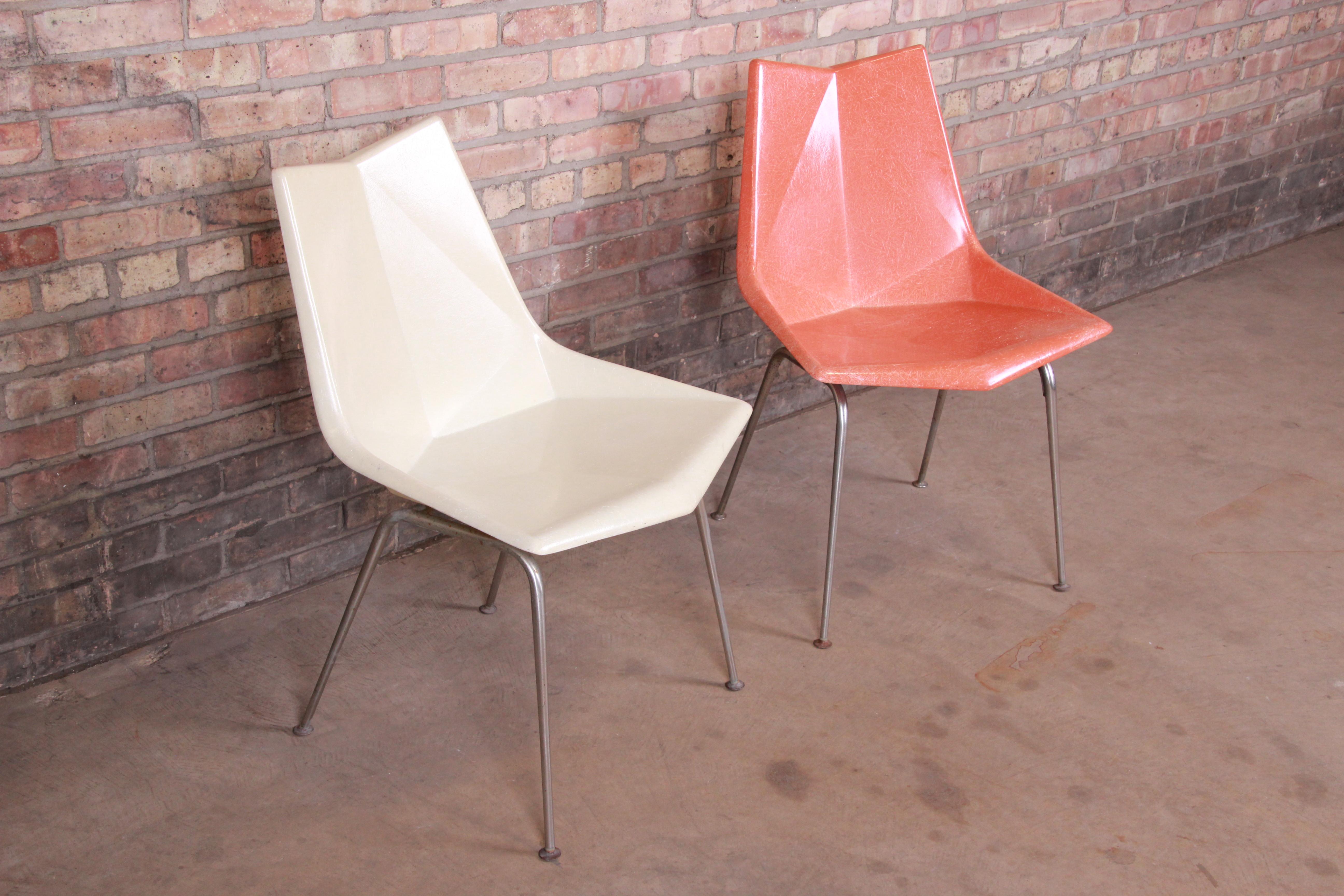 Mid-Century Modern Paul McCobb Fiberglass Origami Chairs, Pair