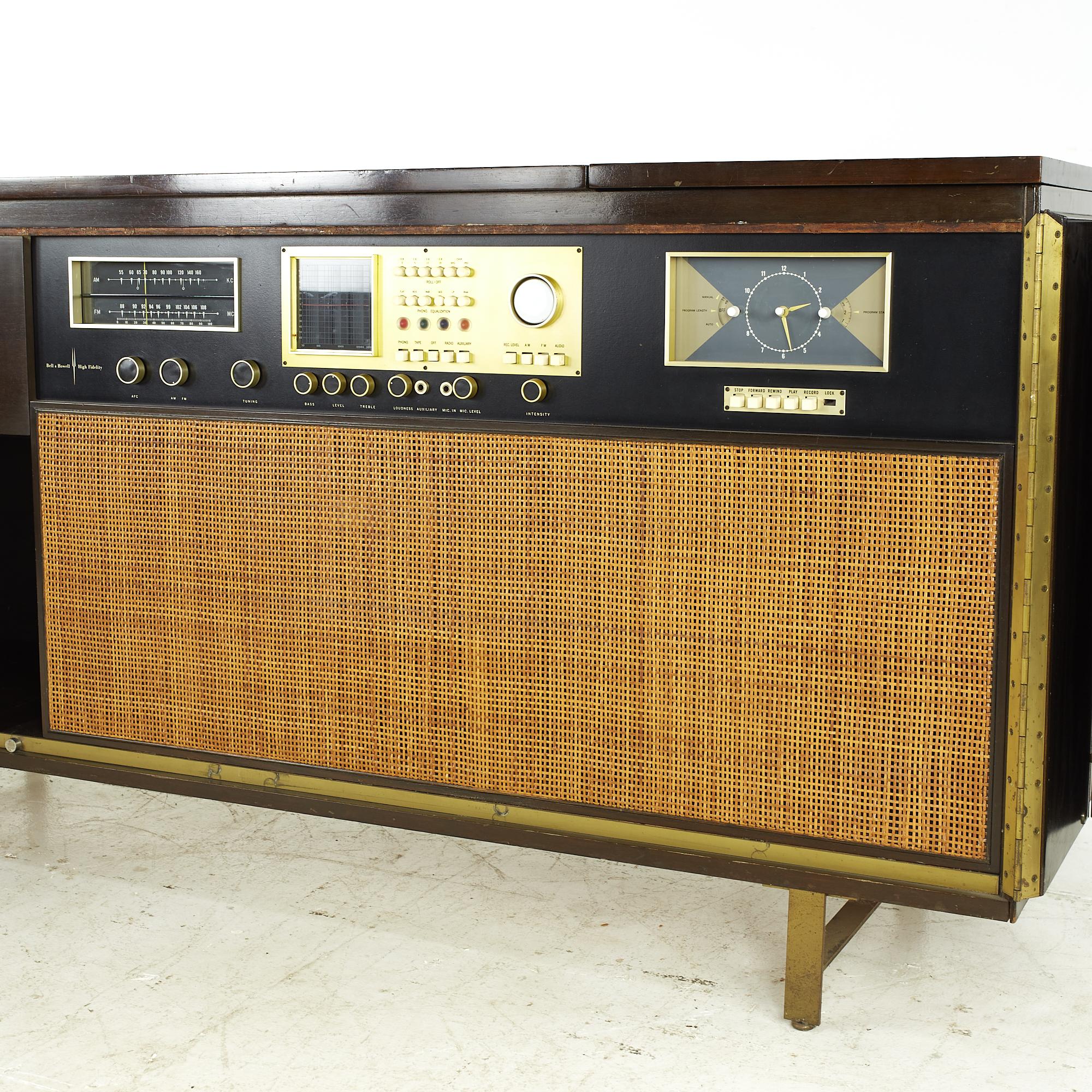 Brass Paul McCobb for Bell & Howell Midcentury Hi Fi Radio Console For Sale