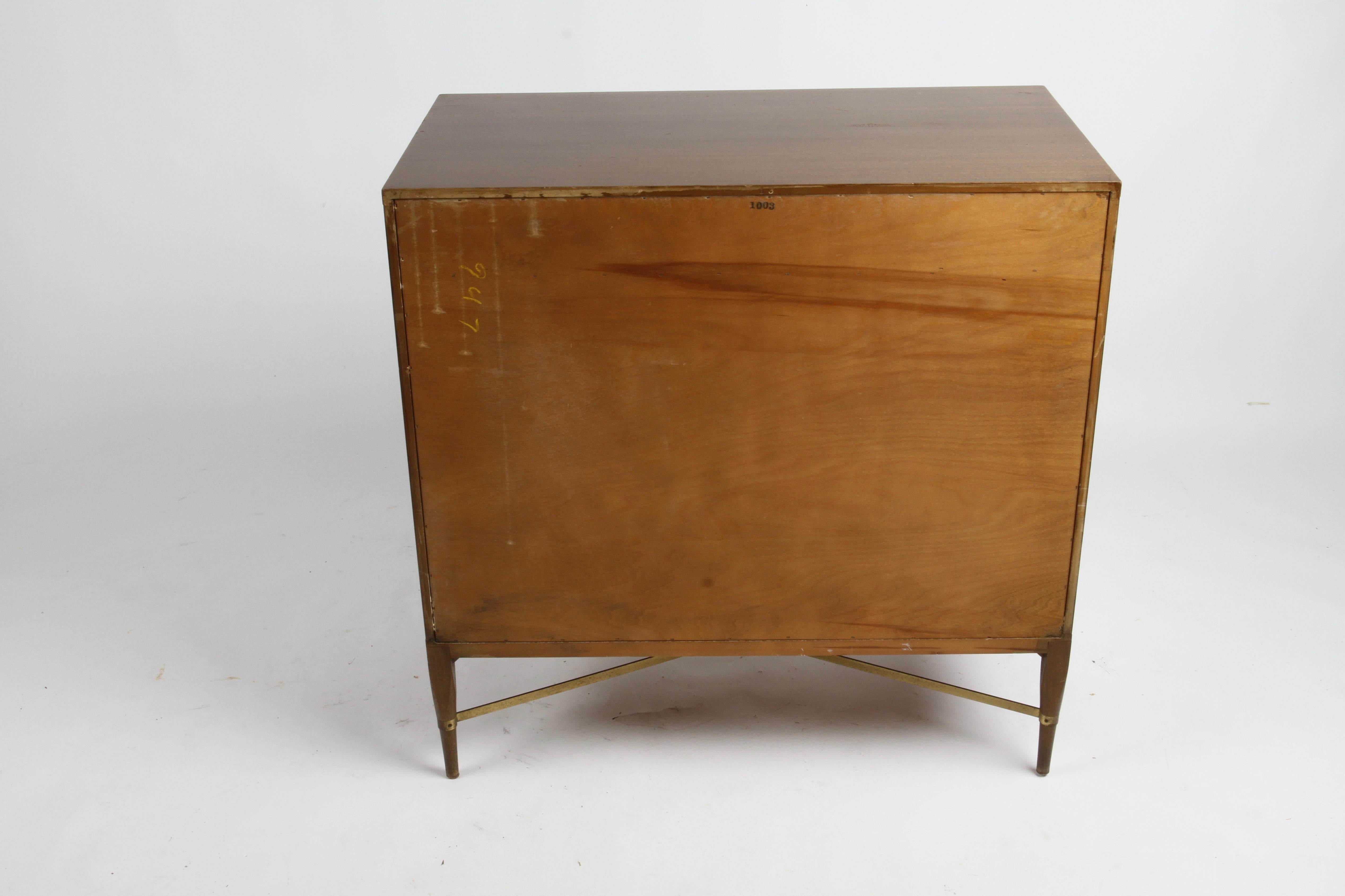 Paul McCobb for Calvin #1003 Chest of Drawers or Dresser with Brass X Stretcher 7