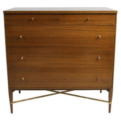 Paul McCobb for Calvin #1003 Chest of Drawers or Chest Of Drawers with Brass X Stretcher