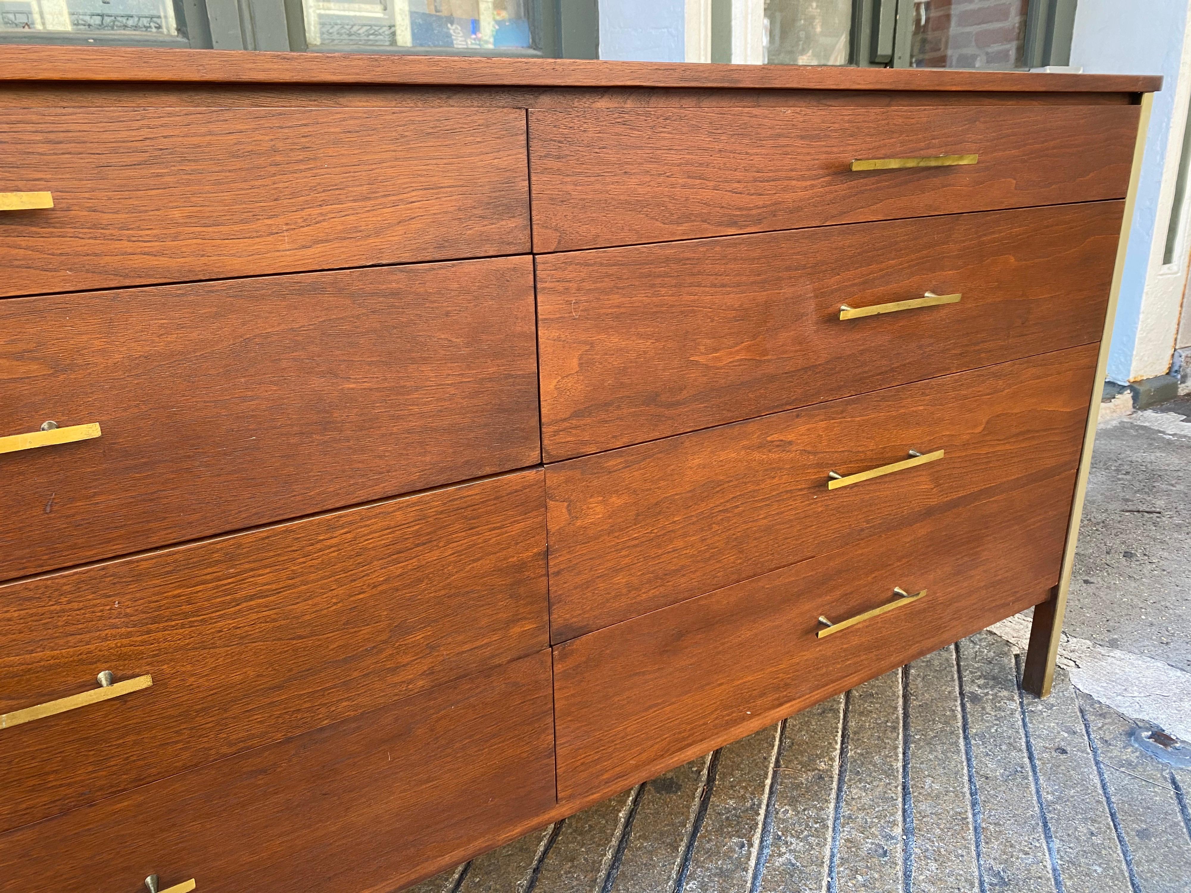 Paul McCobb for Calvin 8 Drawer Walnut Dresser 4