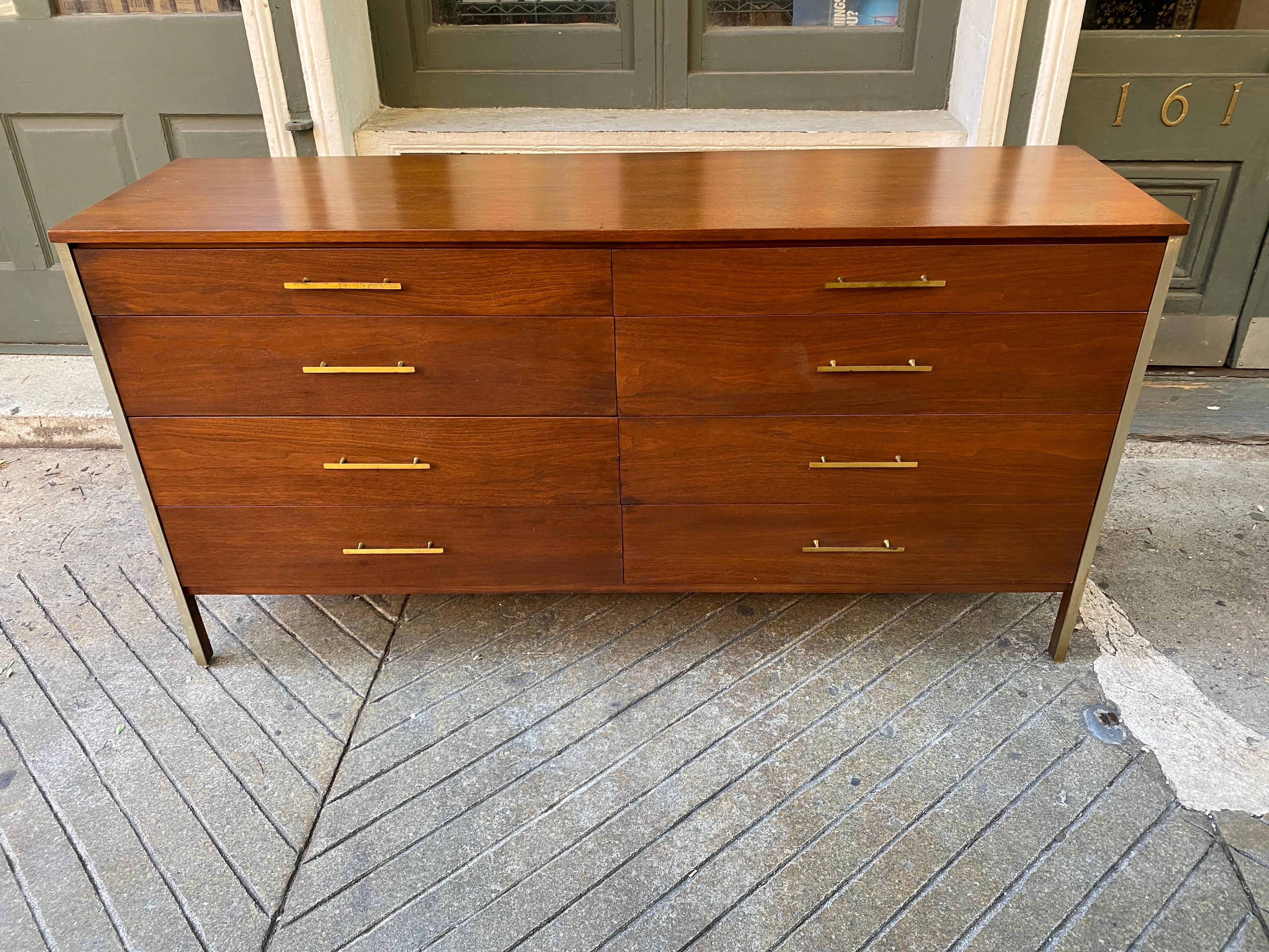 American Paul McCobb for Calvin 8 Drawer Walnut Dresser