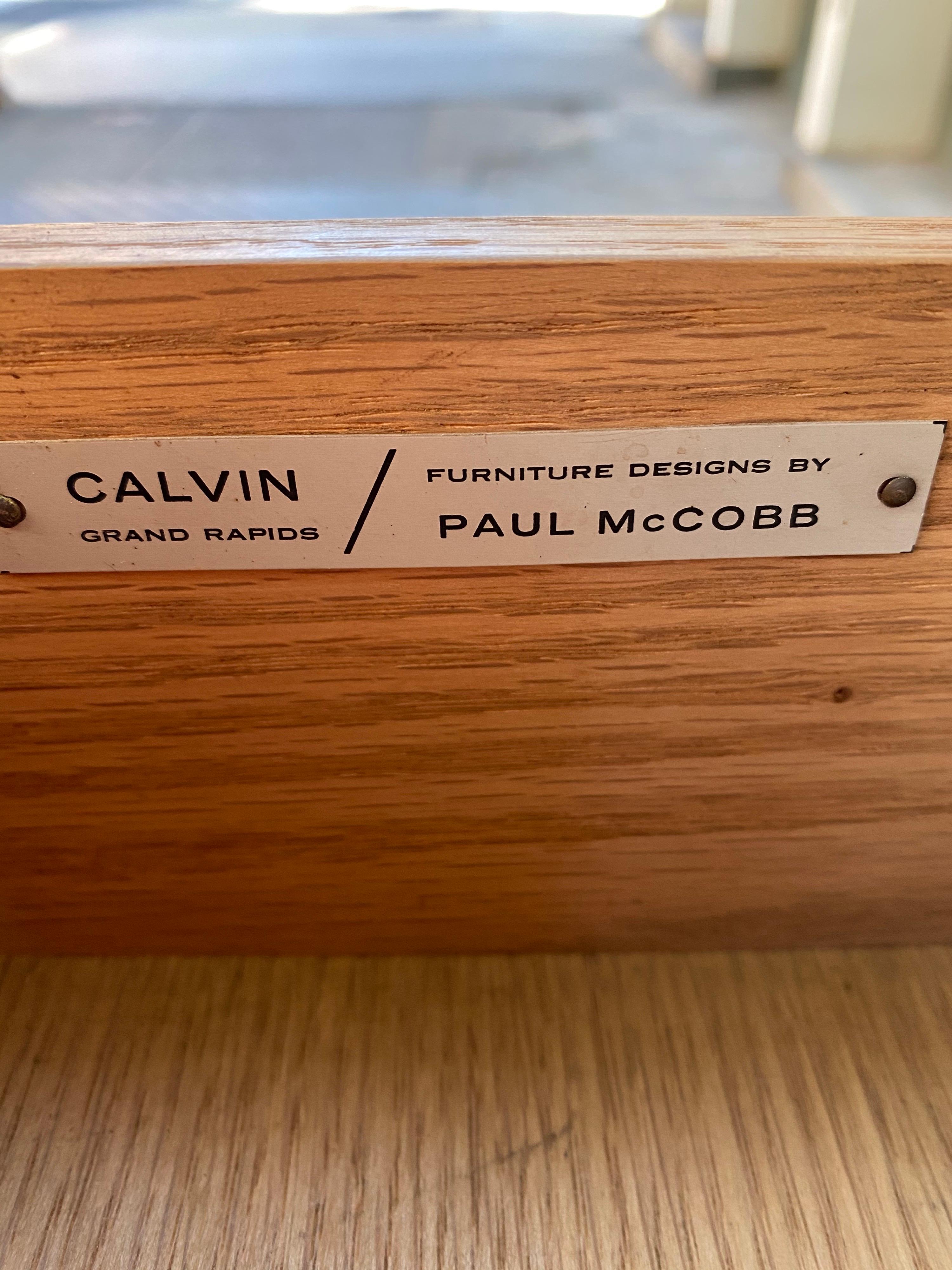 Aluminum Paul McCobb for Calvin 8 Drawer Walnut Dresser