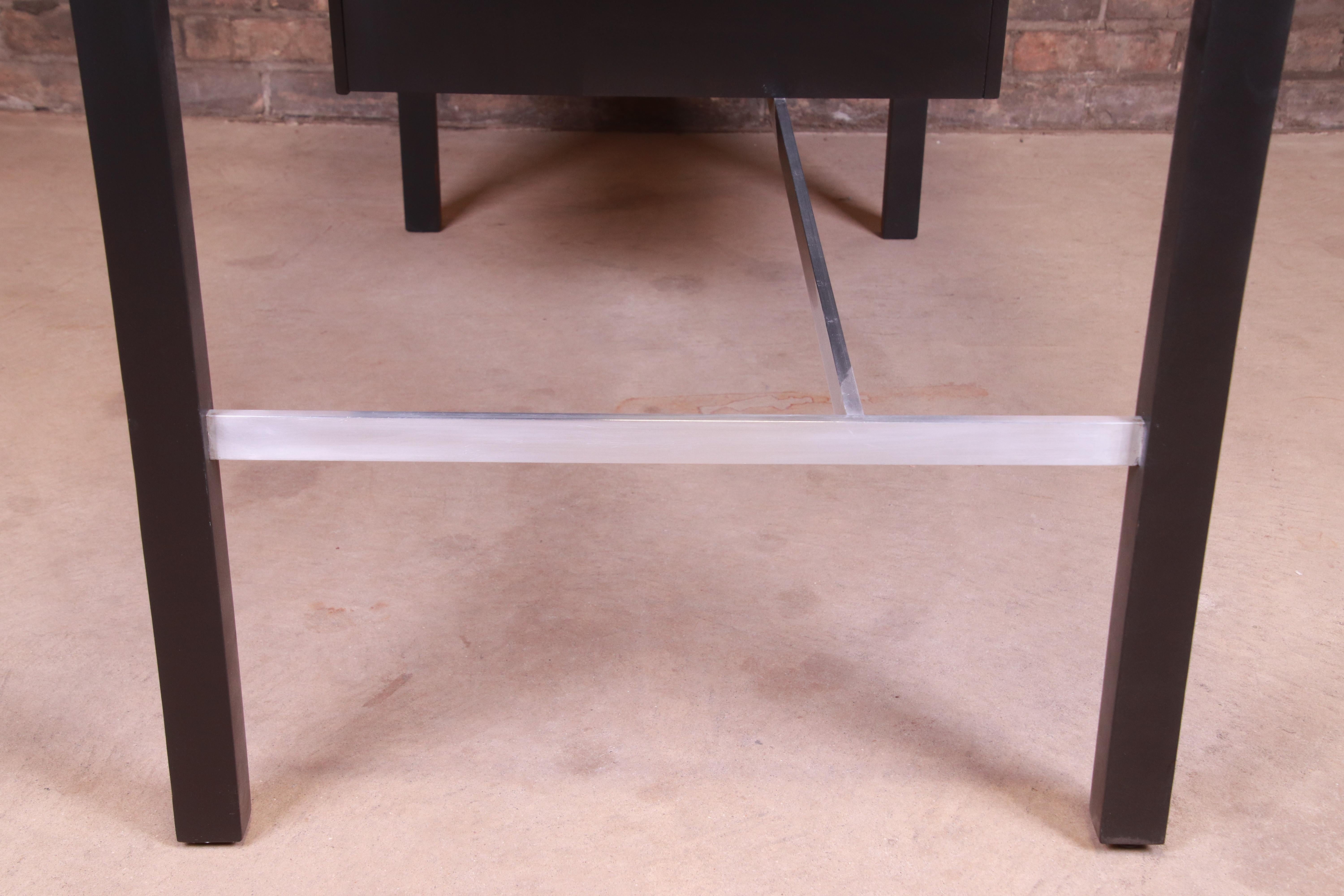 Paul McCobb for Calvin Black Lacquered Desk, Newly Refinished 5