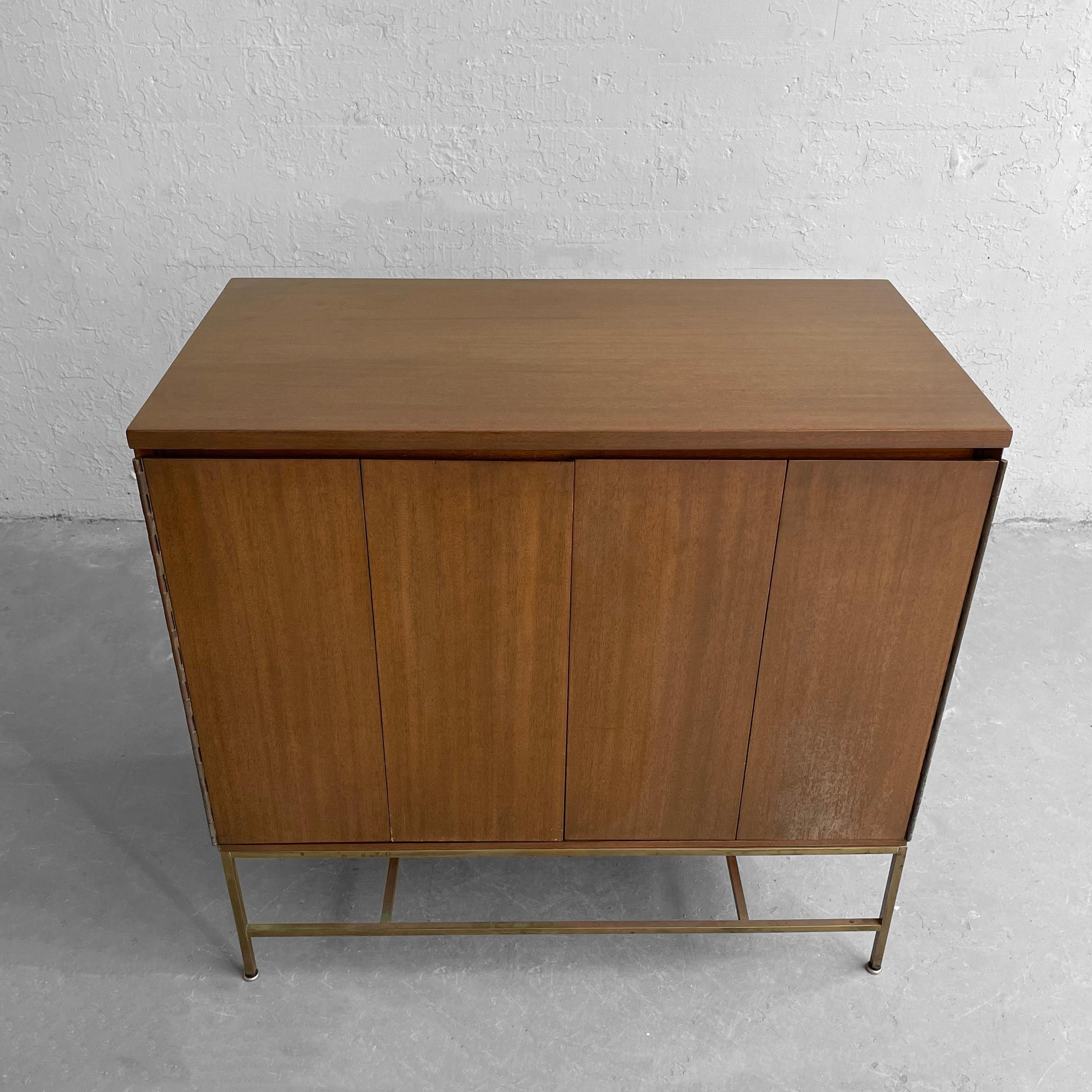 Brass Paul McCobb for Calvin Concealed Mahogany Dresser For Sale