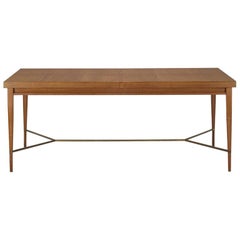Paul McCobb for Calvin Dining Table with Brass X Cross Support, Customizable