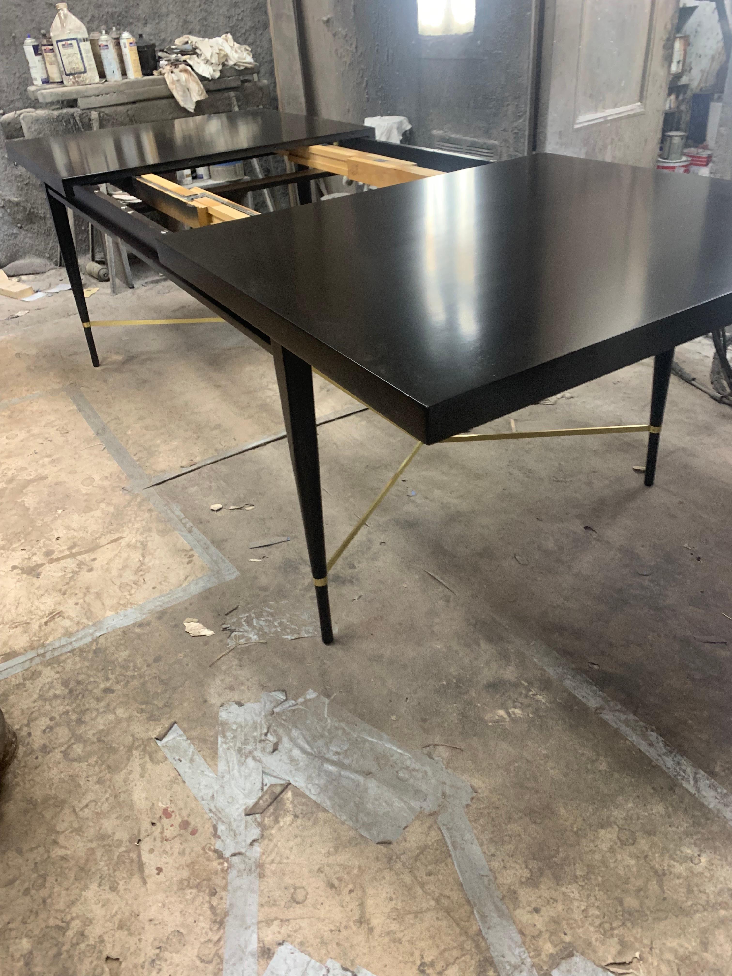 Mid-Century Modern Paul McCobb for Calvin Dining Table with Brass X Cross Support Pick your Finish For Sale