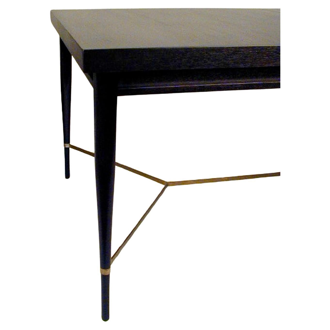 Mid-20th Century Paul McCobb for Calvin Dining Table with Brass X Cross Support Pick your Finish For Sale