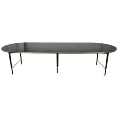 Paul McCobb for Calvin Ebonized Dining Table with Six Leaves, USA, circa 1950s