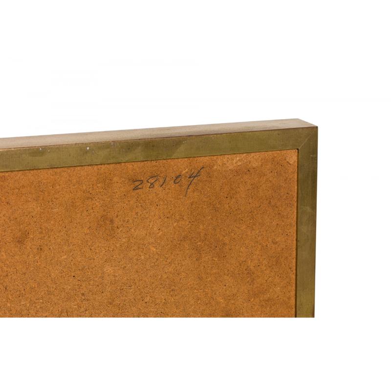 Paul McCobb for Calvin Furniture Company Brass & Walnut King-Size Headboard For Sale 3
