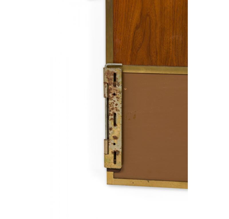 Mid-Century Modern Paul McCobb for Calvin Furniture Company Brass & Walnut King-Size Headboard For Sale