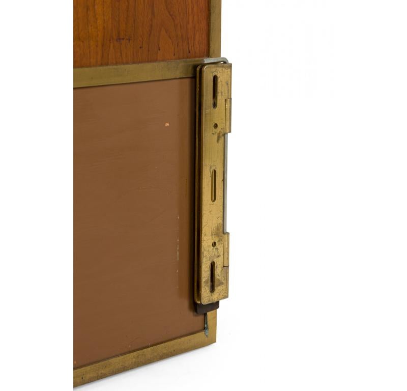 Hand-Crafted Paul McCobb for Calvin Furniture Company Brass & Walnut King-Size Headboard For Sale