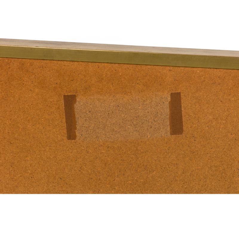 Paul McCobb for Calvin Furniture Company Brass & Walnut King-Size Headboard For Sale 1