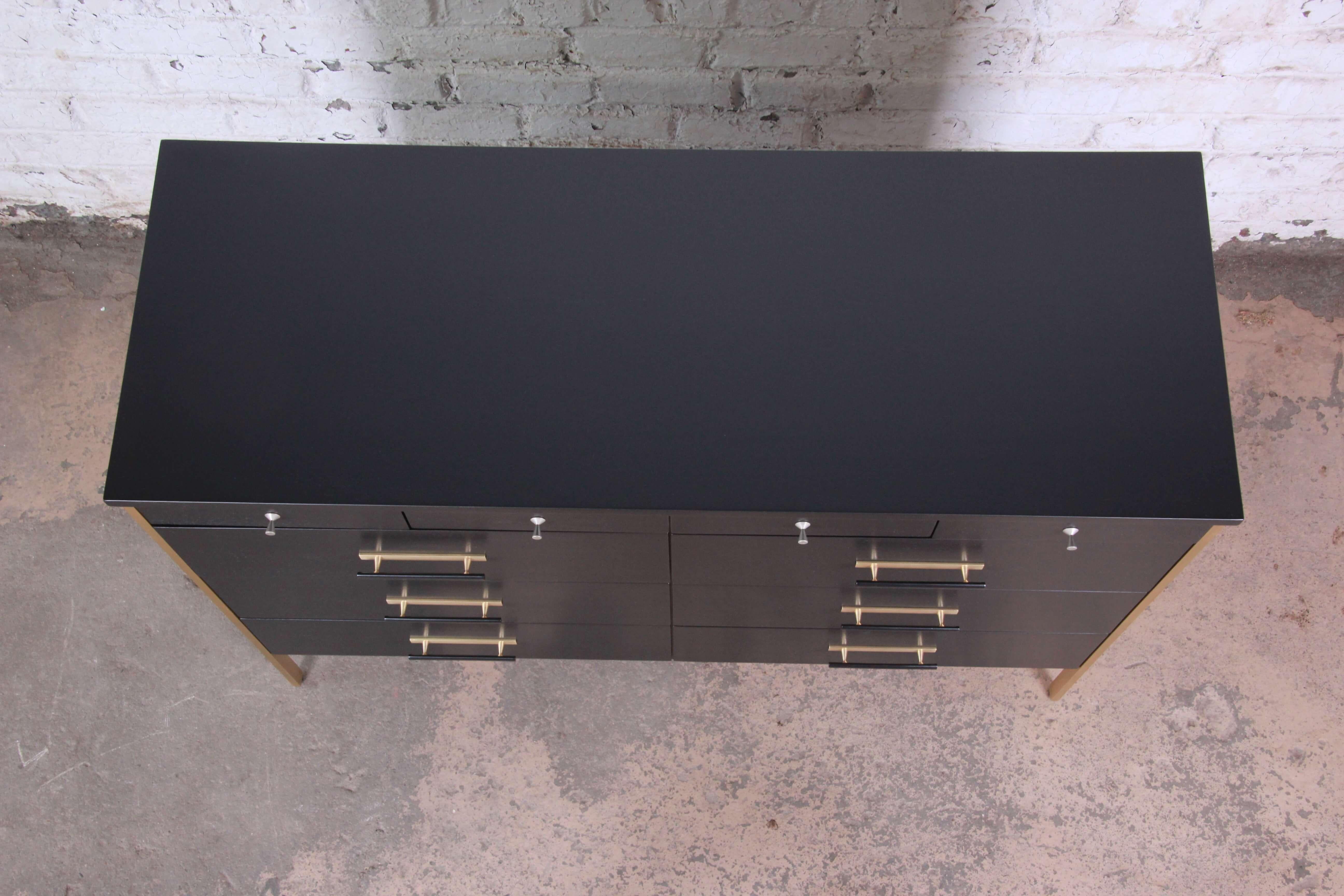 Paul McCobb for Directional 6000 Series Ebonized Dresser Chest, Newly Refinished 3