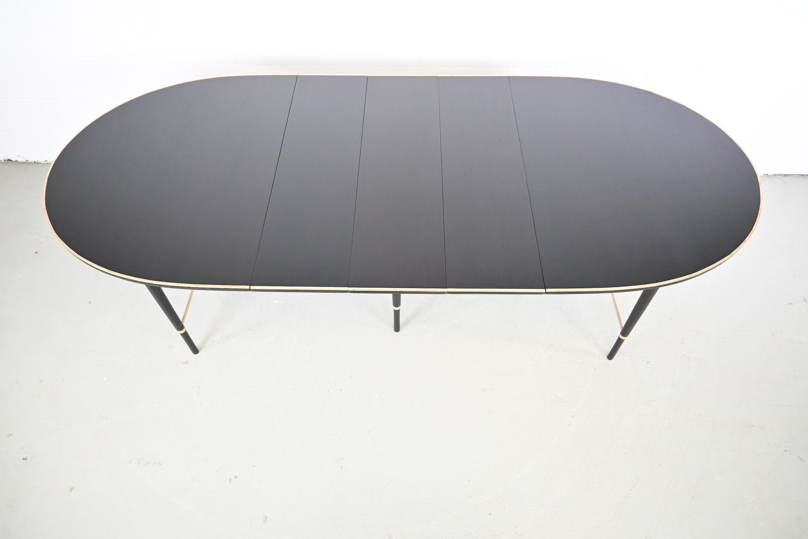 Mid-20th Century Paul McCobb for Calvin Furniture Ebonized Extension Dining Table