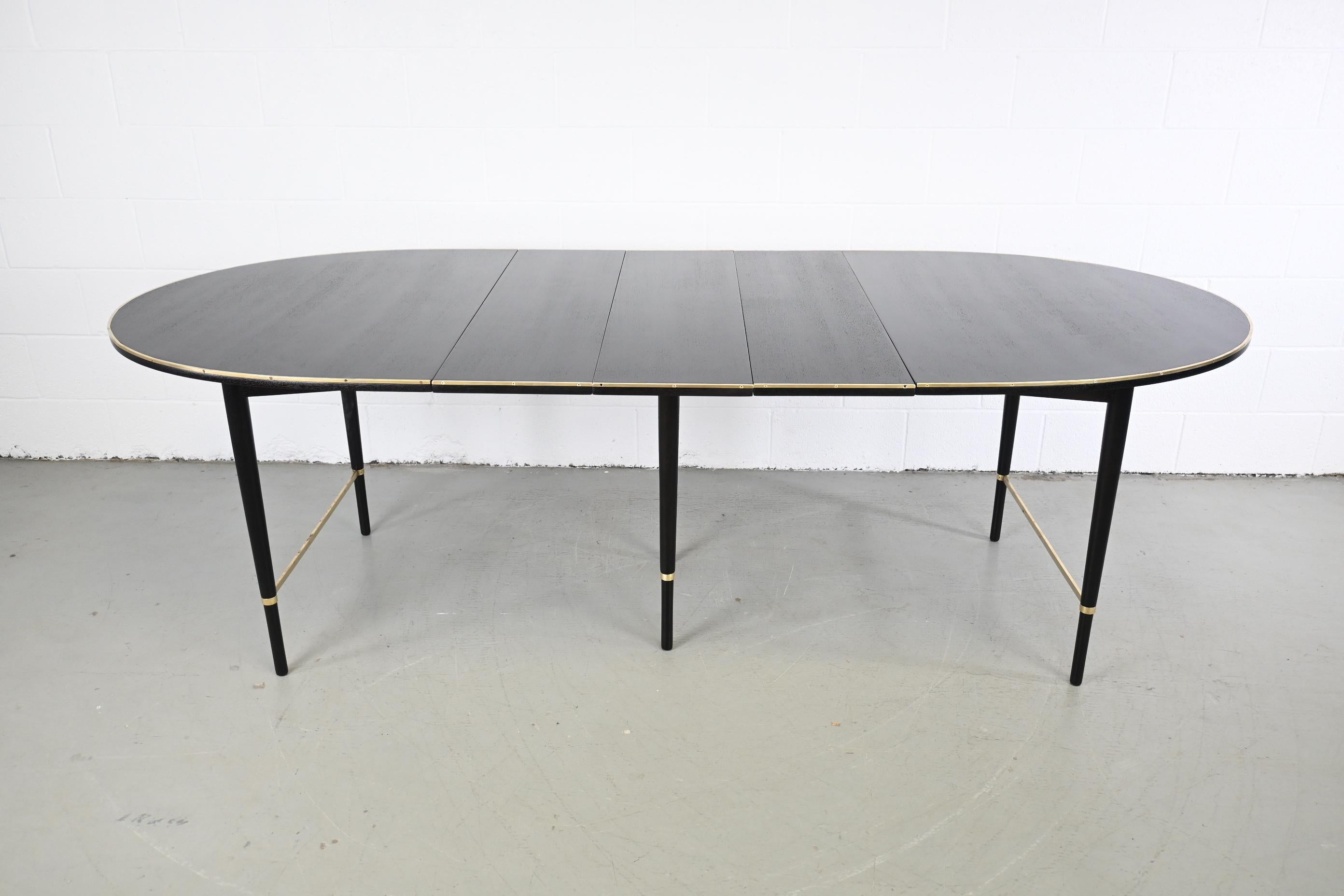 Wood Paul McCobb for Calvin Furniture Ebonized Extension Dining Table
