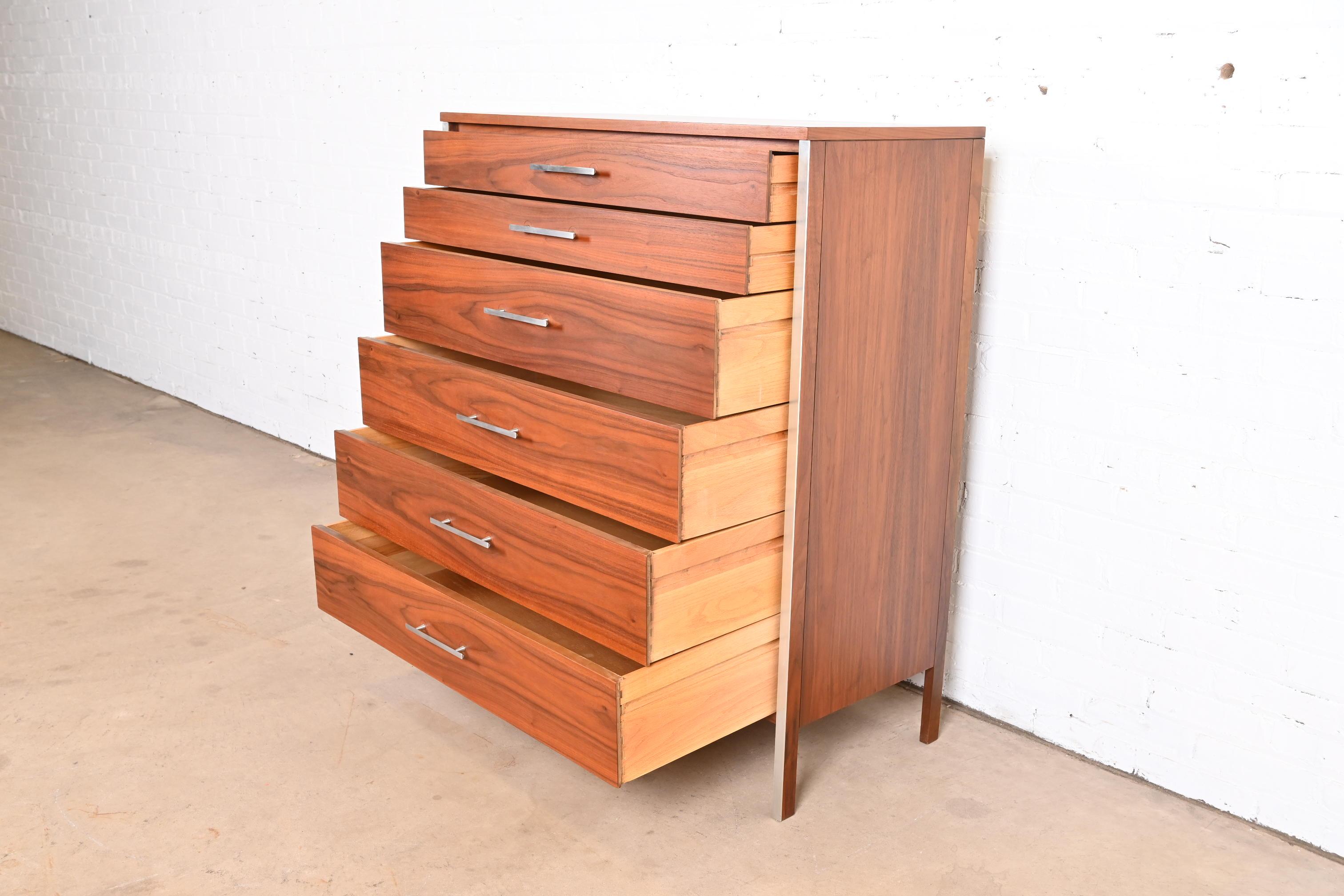 Paul McCobb for Calvin Furniture Mid-Century Modern Walnut Highboy Dresser 1